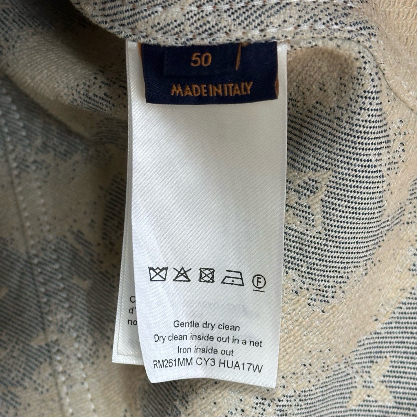 Louis Vuitton SS26 Foggy Monogram Denim Jacket — label