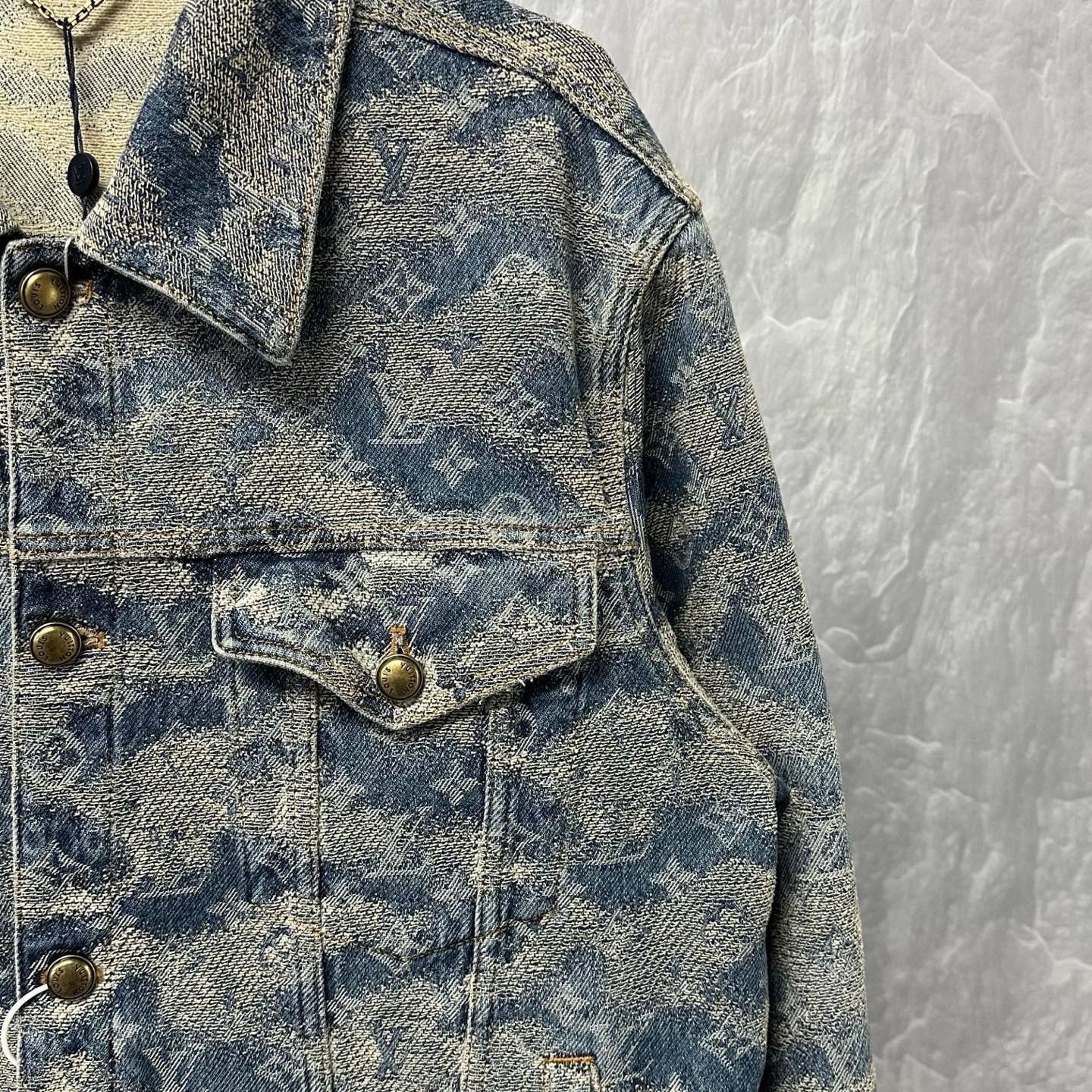 Louis Vuitton SS26 Foggy Monogram Denim Jacket — detail