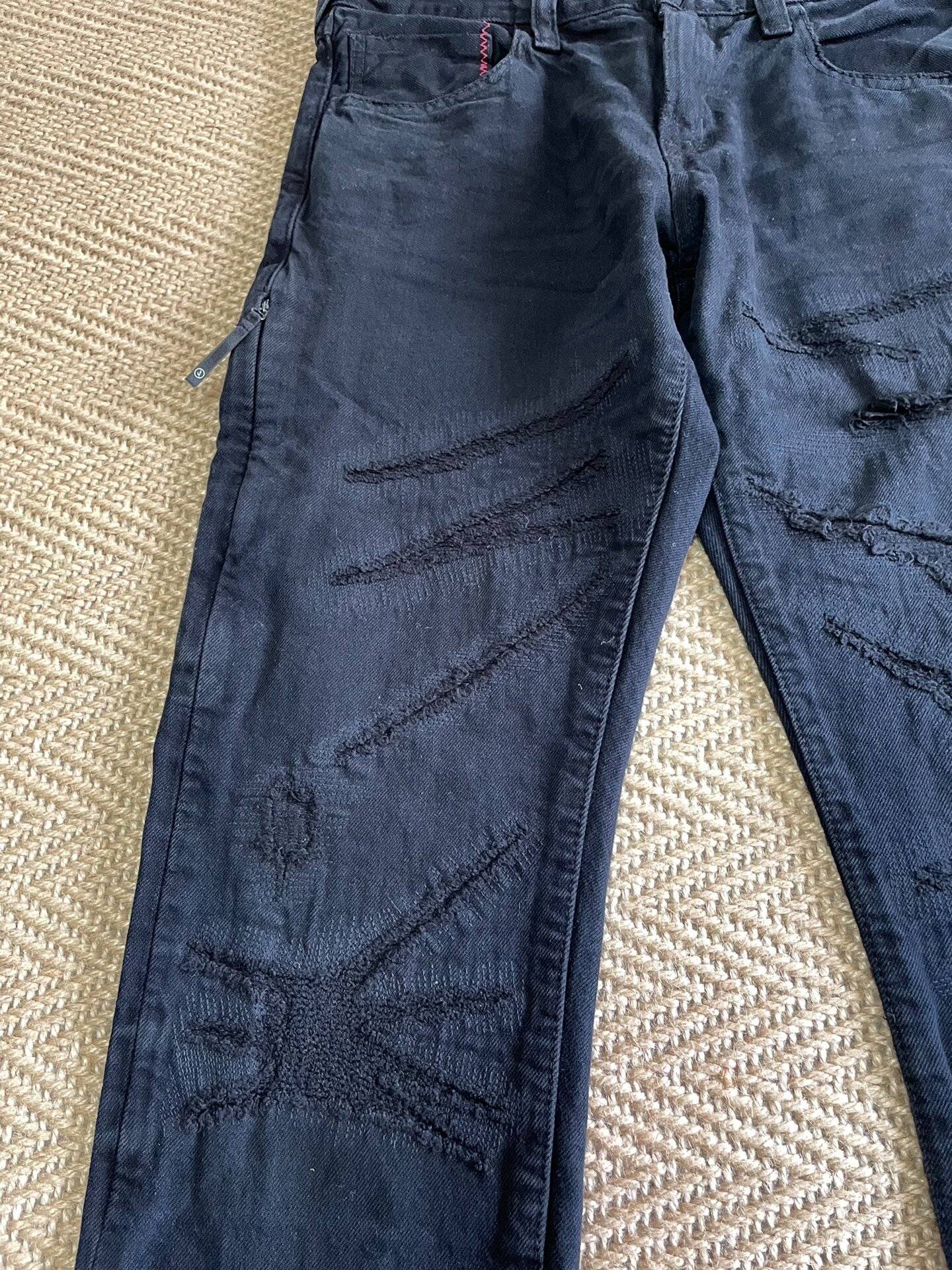 Vanquish & Fragment Distressed Washed Denim Pants — back