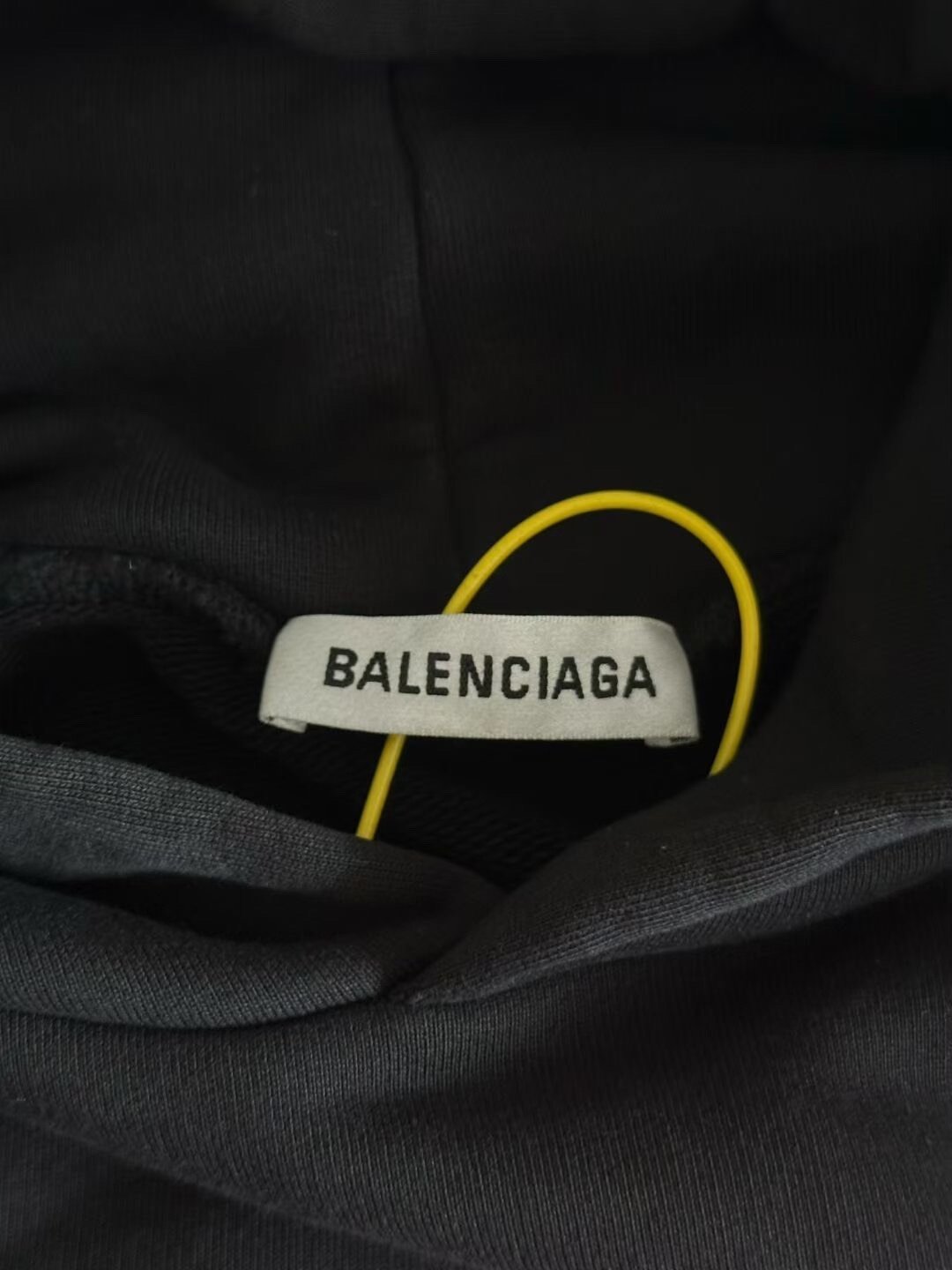 Balenciaga Black Logo Oversized Hoodie — detail