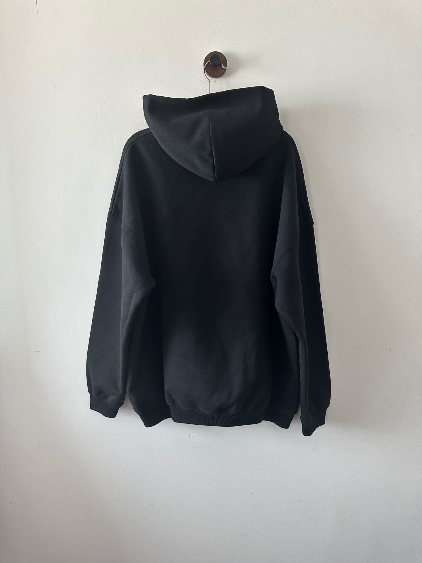 Balenciaga Black Logo Oversized Hoodie — front