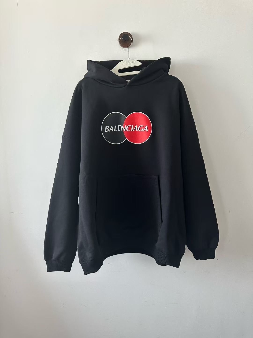 Balenciaga Black Logo Oversized Hoodie