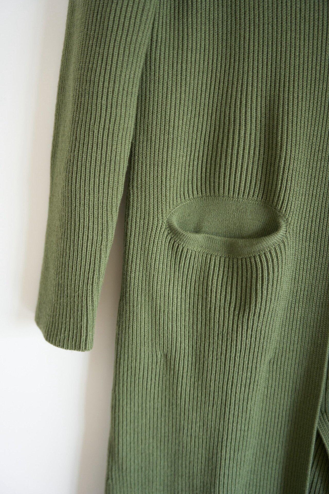 Auralee Green Knit Cardigan Coat — detail