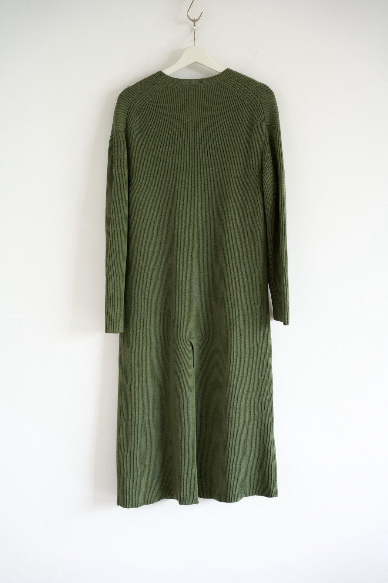Auralee Green Knit Cardigan Coat — front