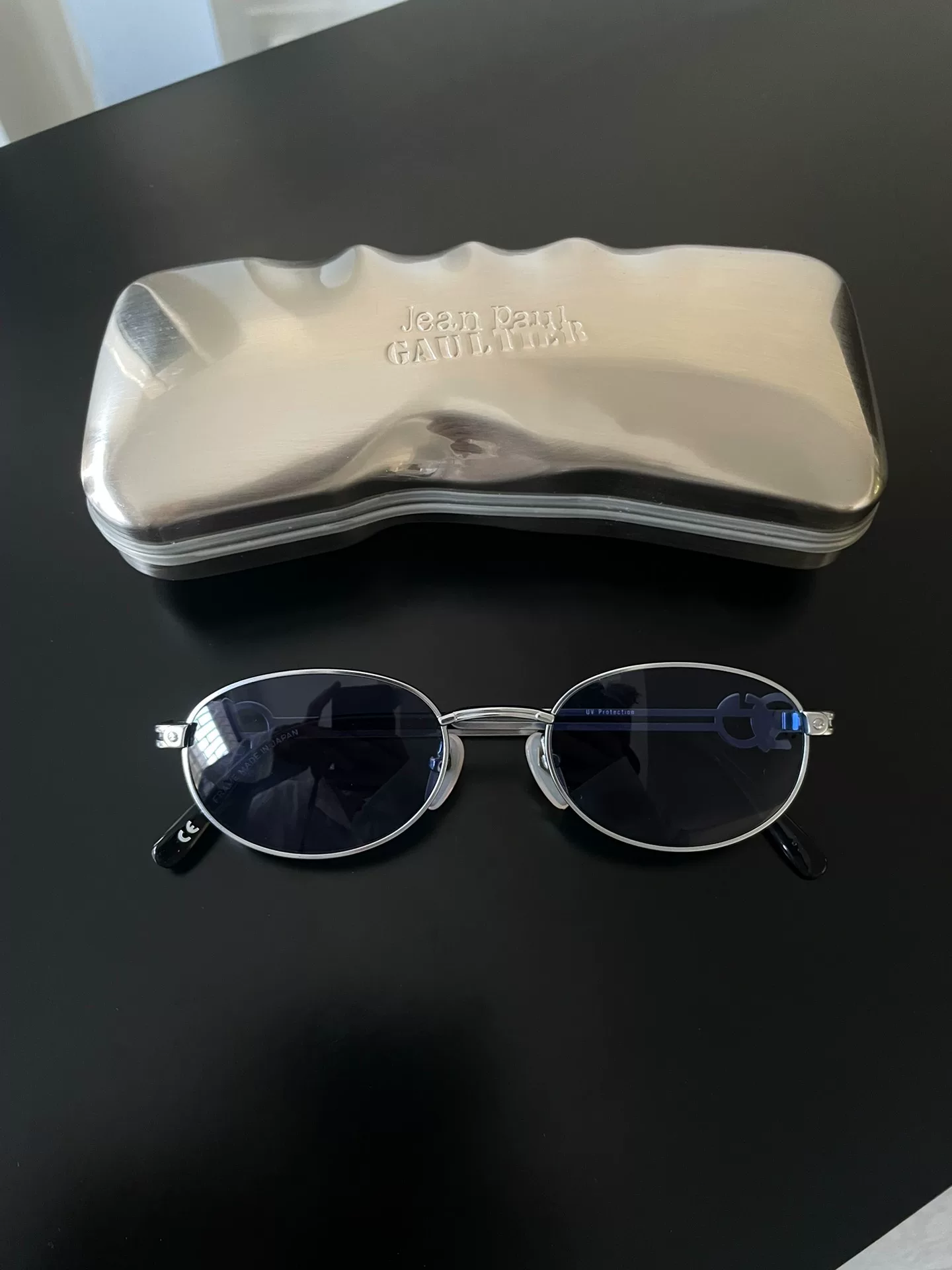 Jean Paul Gaultier Silver Oval Sunglasses — label
