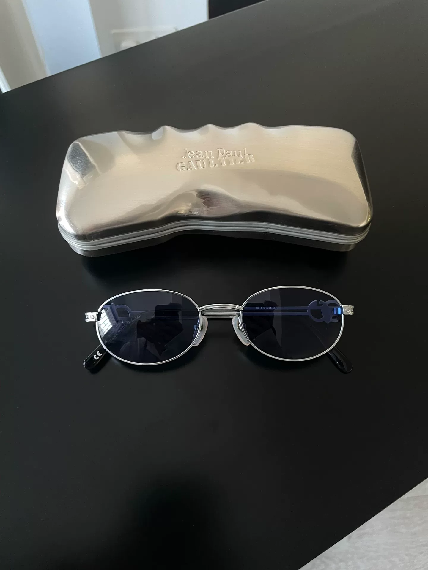 Jean Paul Gaultier Silver Oval Sunglasses — back