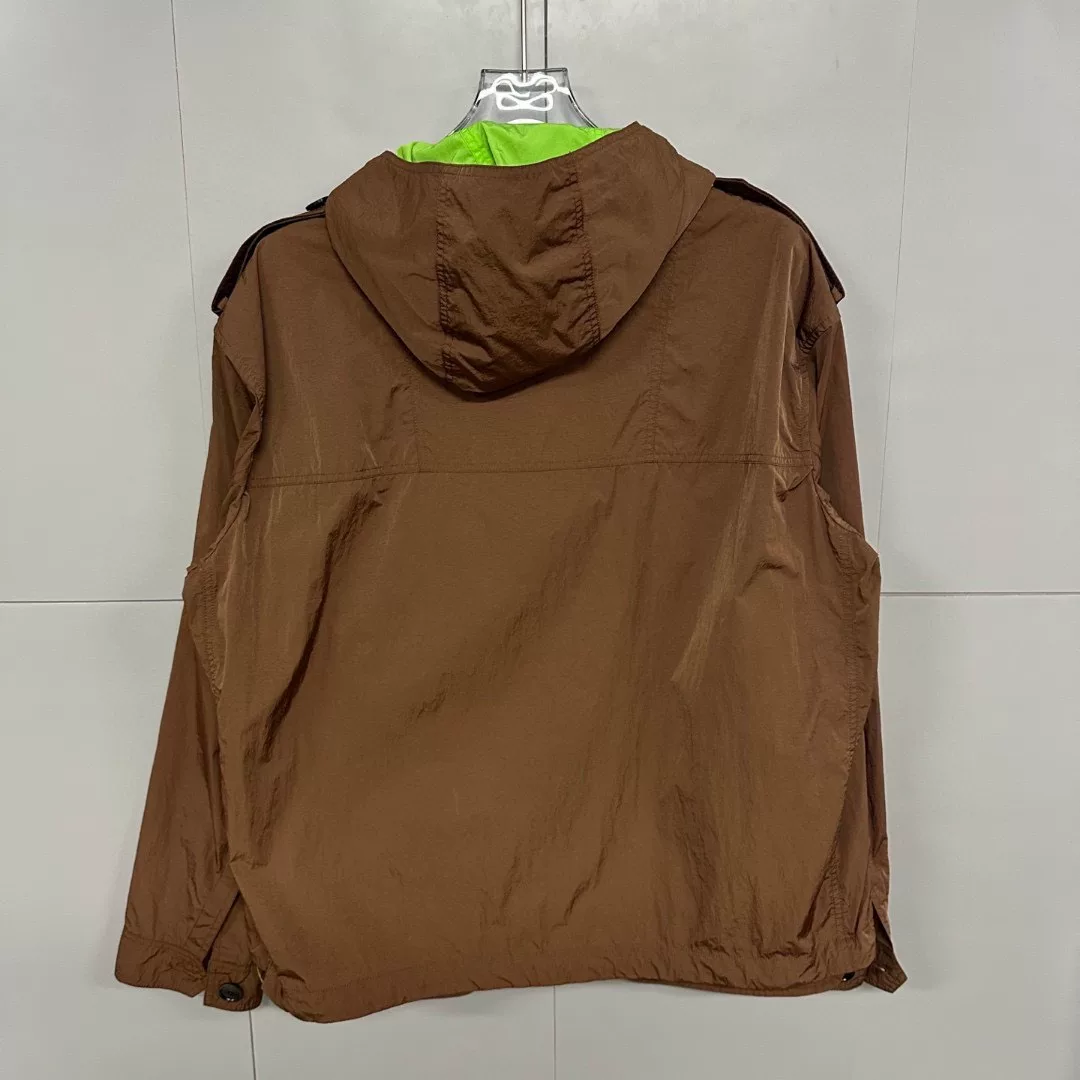 Dior Brown Half-Zip Hooded Jacket — back