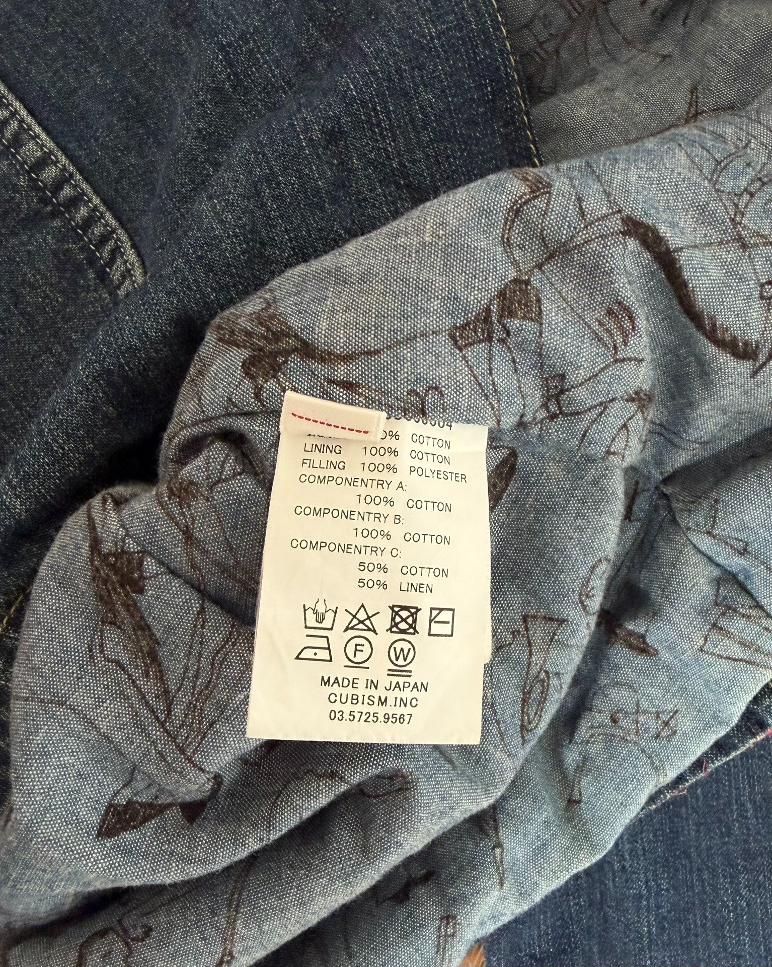 Visvim ICT Gang Coverall Denim Jacket — label
