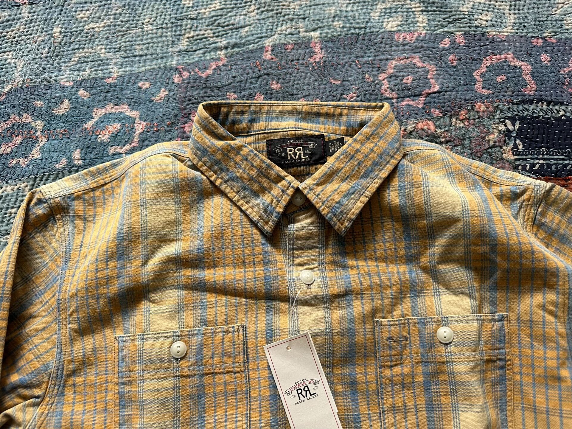 RRL Striped Long-Sleeve Work Shirt — detail