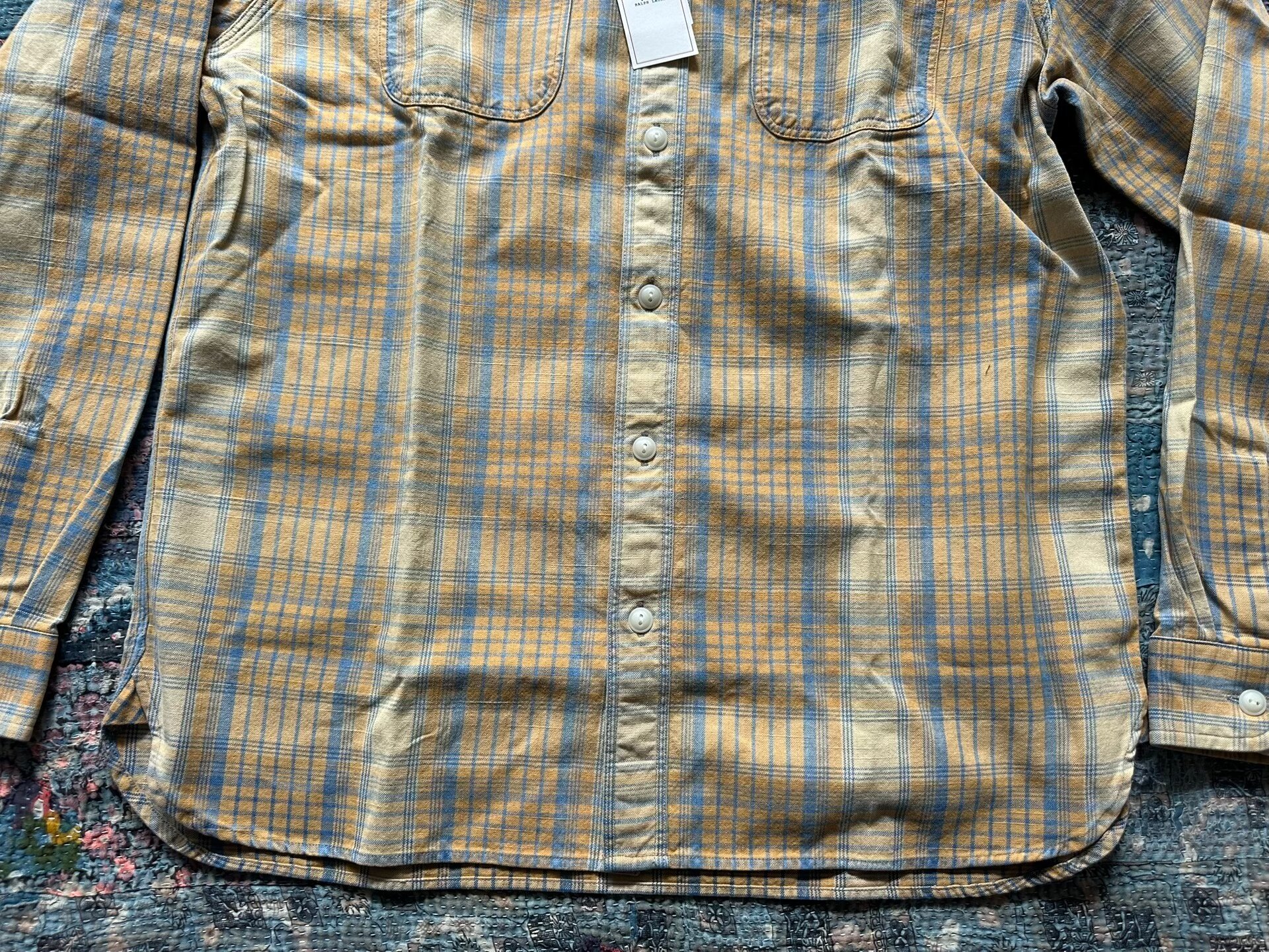 RRL Striped Long-Sleeve Work Shirt — back