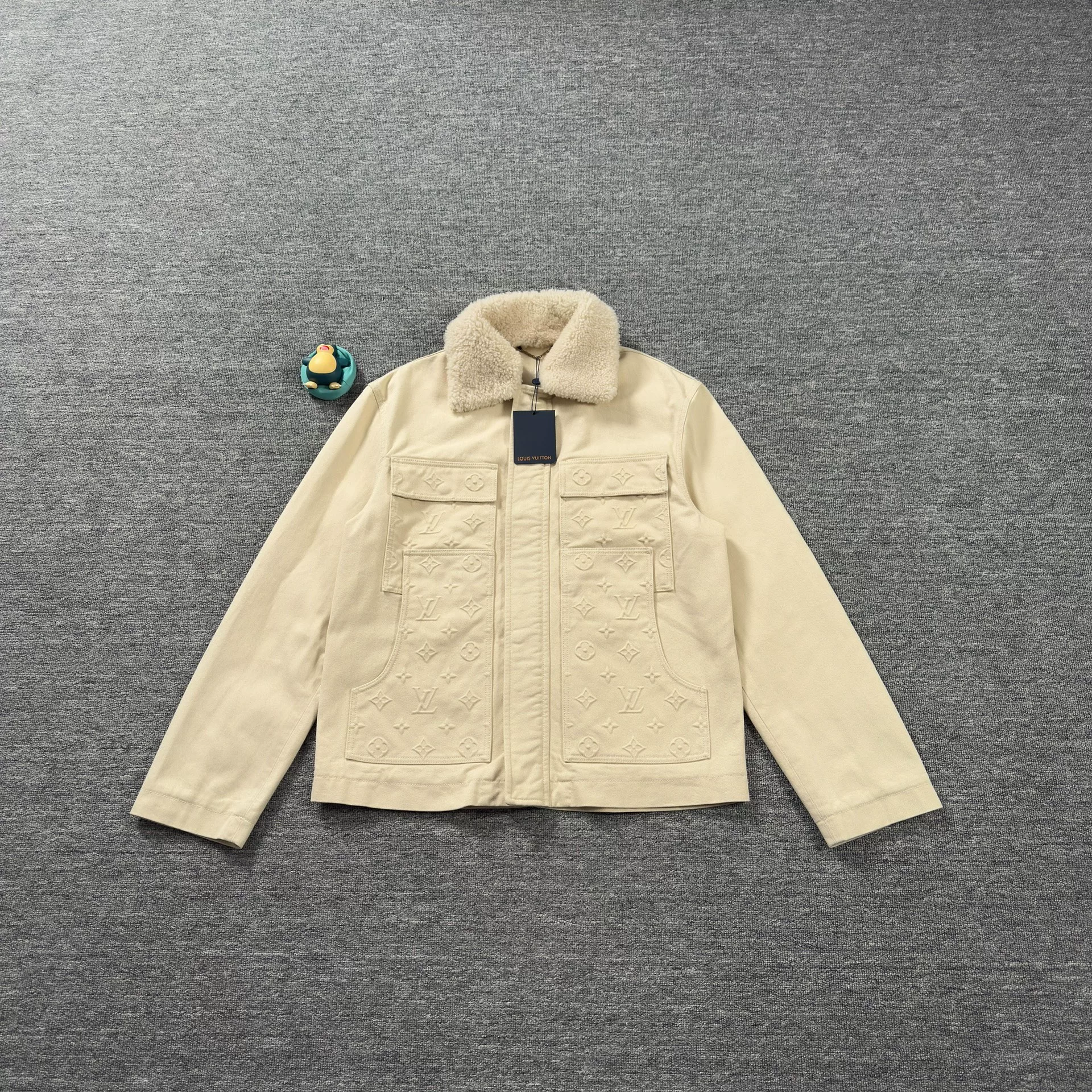 Louis Vuitton Beige Monogram Shearling Jacket