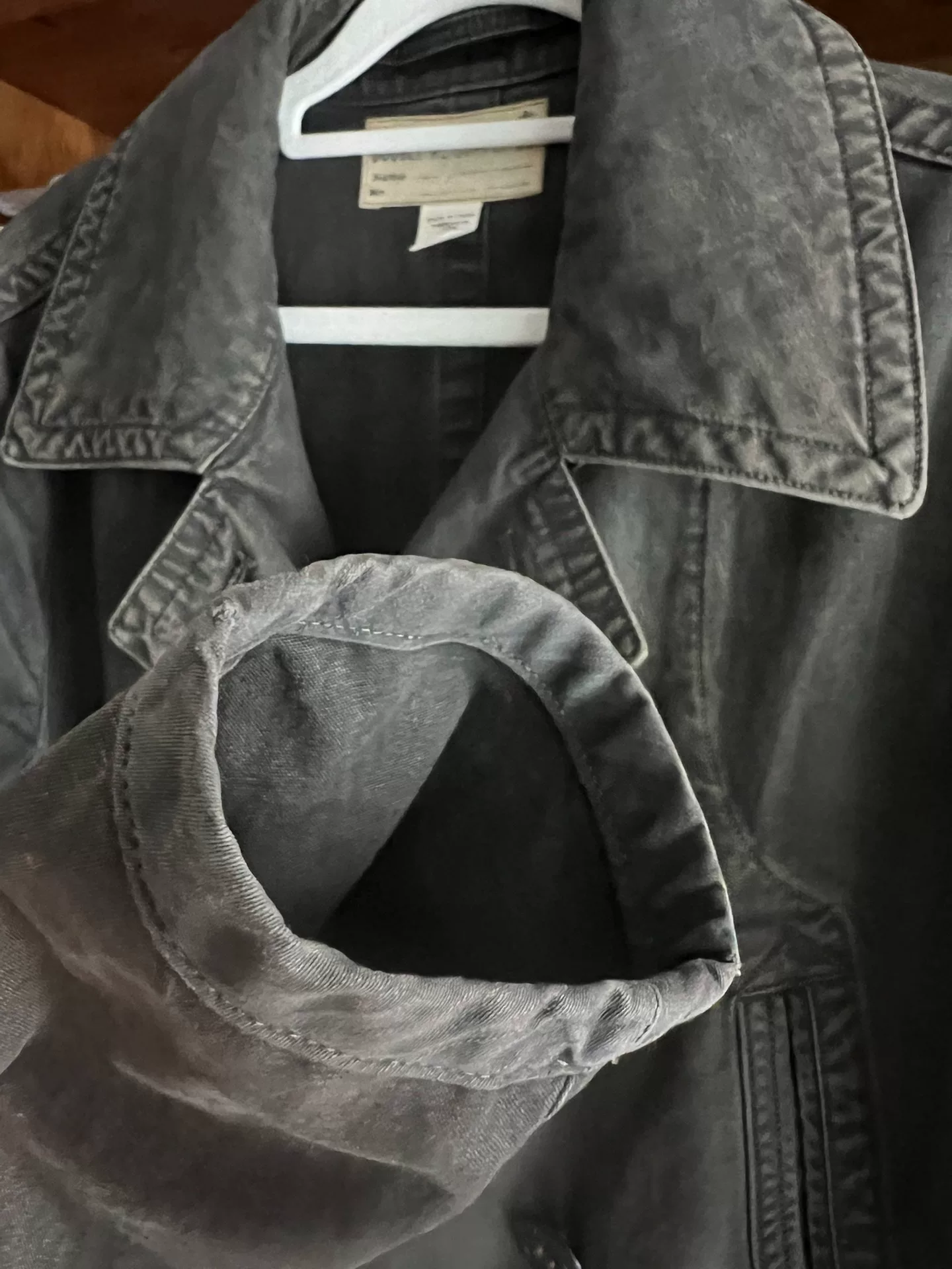 Double RRL 740 Navy Coat — label