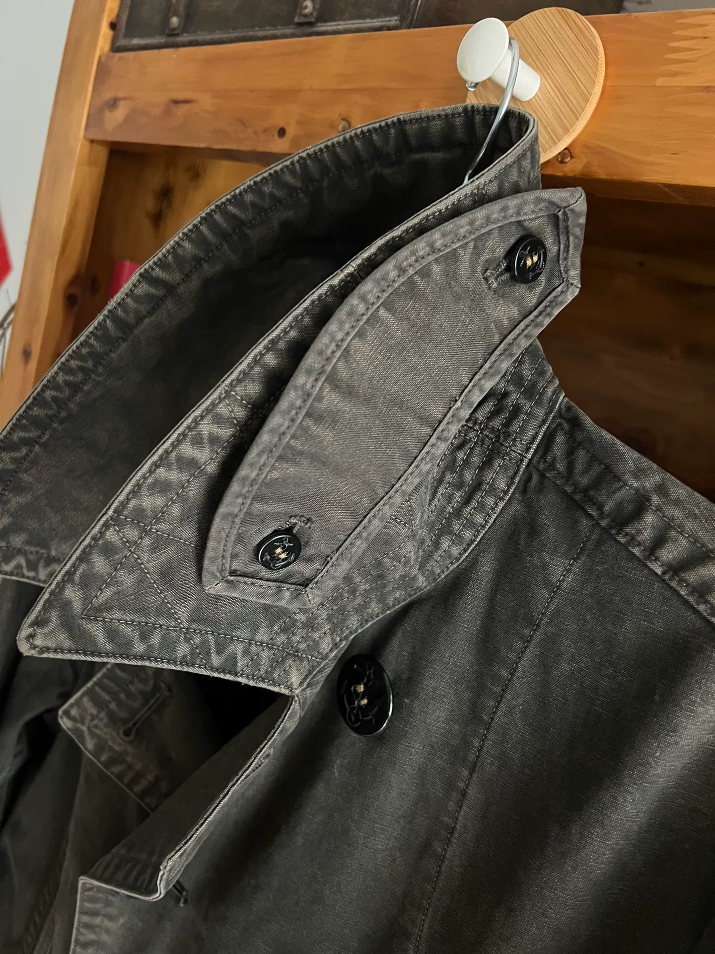 Double RRL 740 Navy Coat — detail