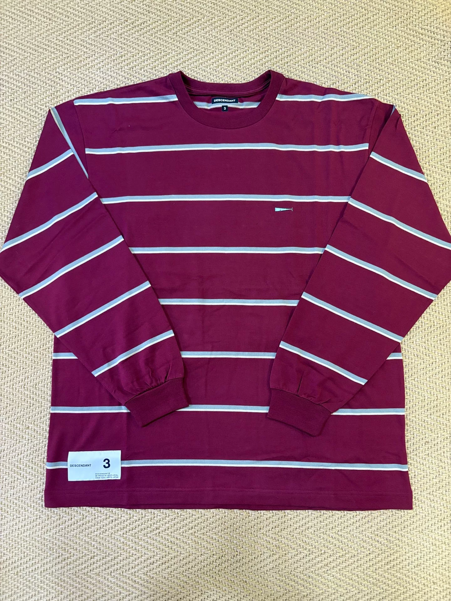 Descendant Border Crew Neck LS Stripe Tee