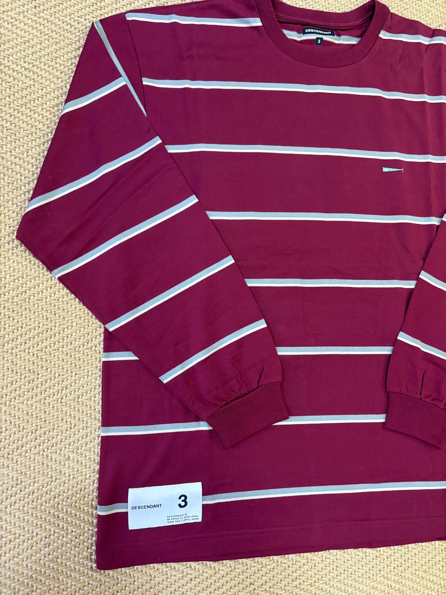 Descendant Border Crew Neck LS Stripe Tee — front