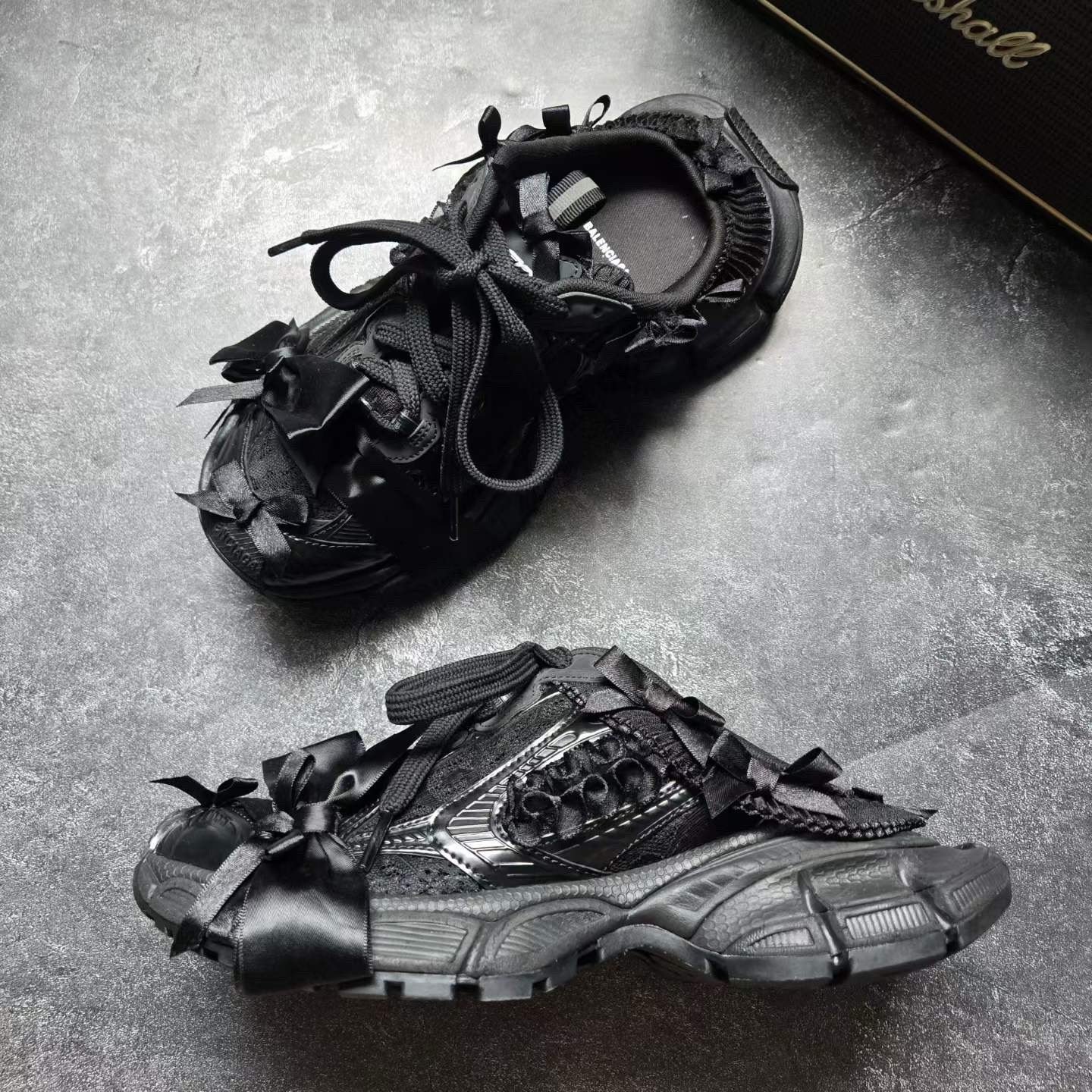 Balenciaga 3XL Black Bow Mules — back