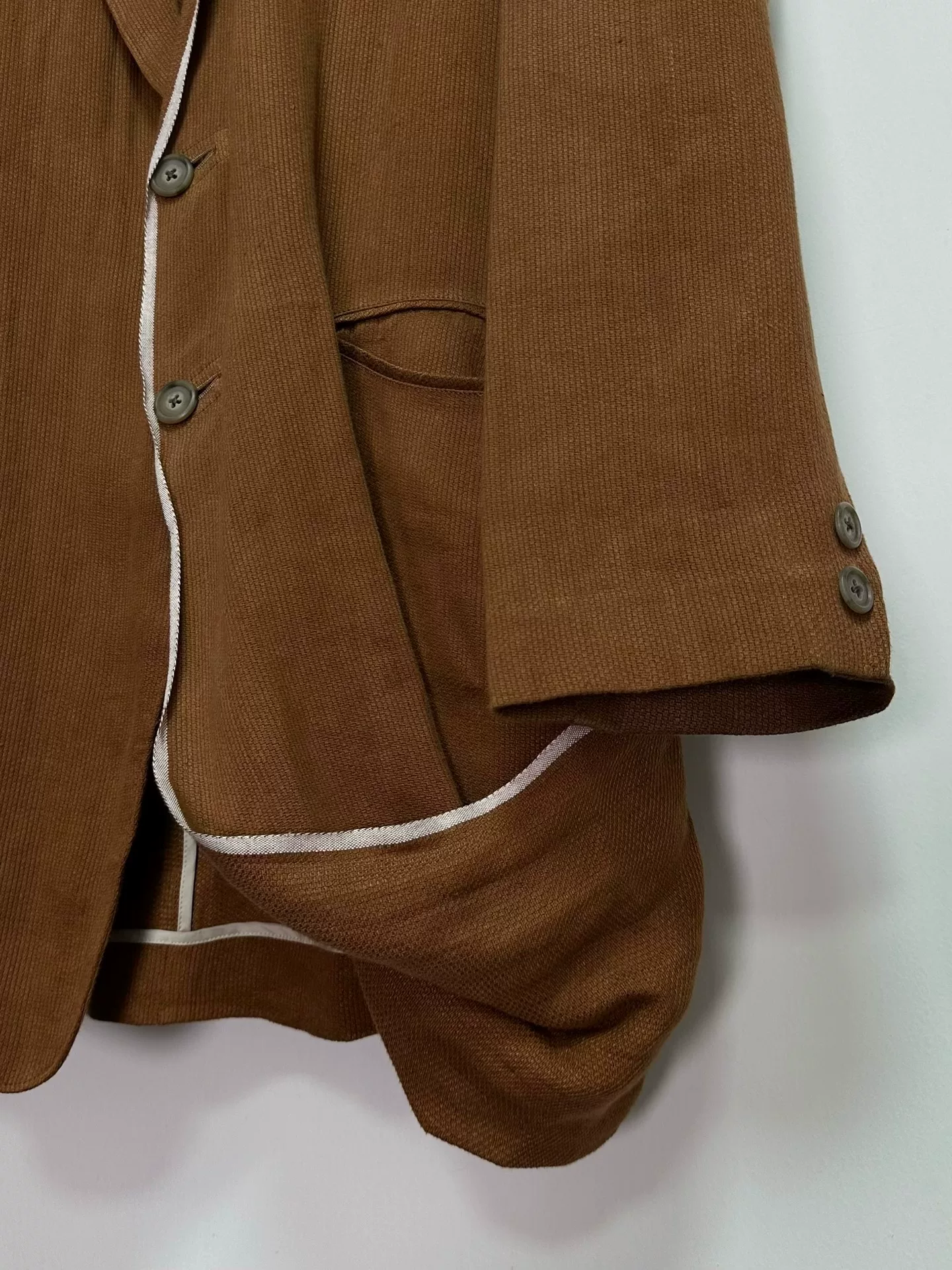 Yohji Yamamoto 92SS Linen Asymmetric Coat — label
