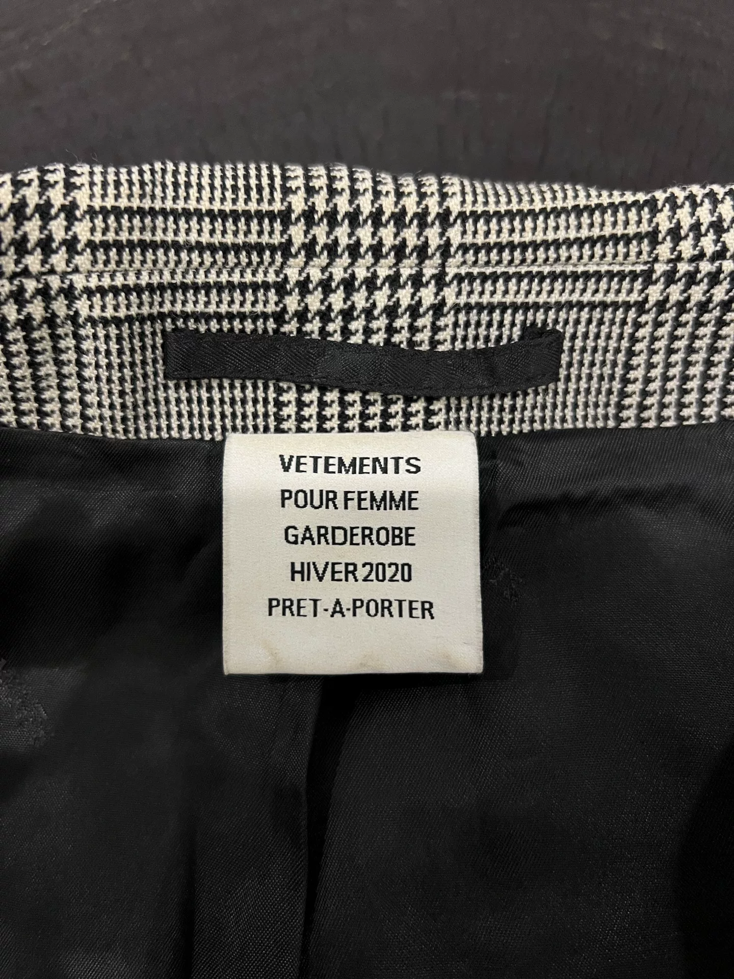 Vetements Houndstooth Oversized Blazer M — label