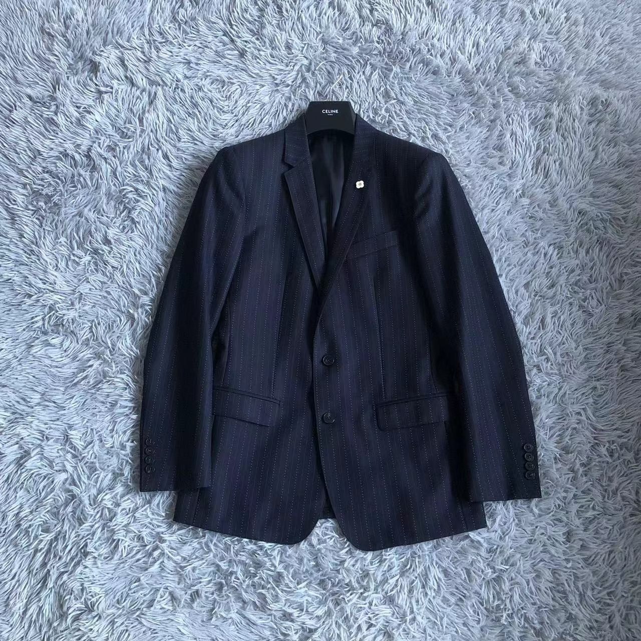 Dolce Gabbana Dark Blue Pinstripe Suit
