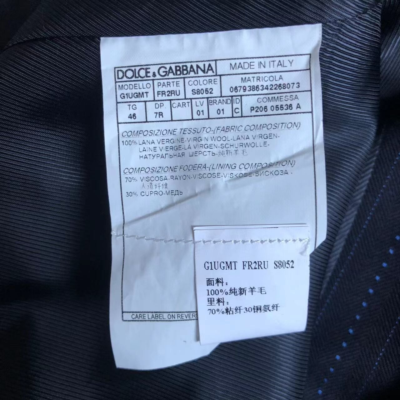 Dolce Gabbana Dark Blue Pinstripe Suit — back