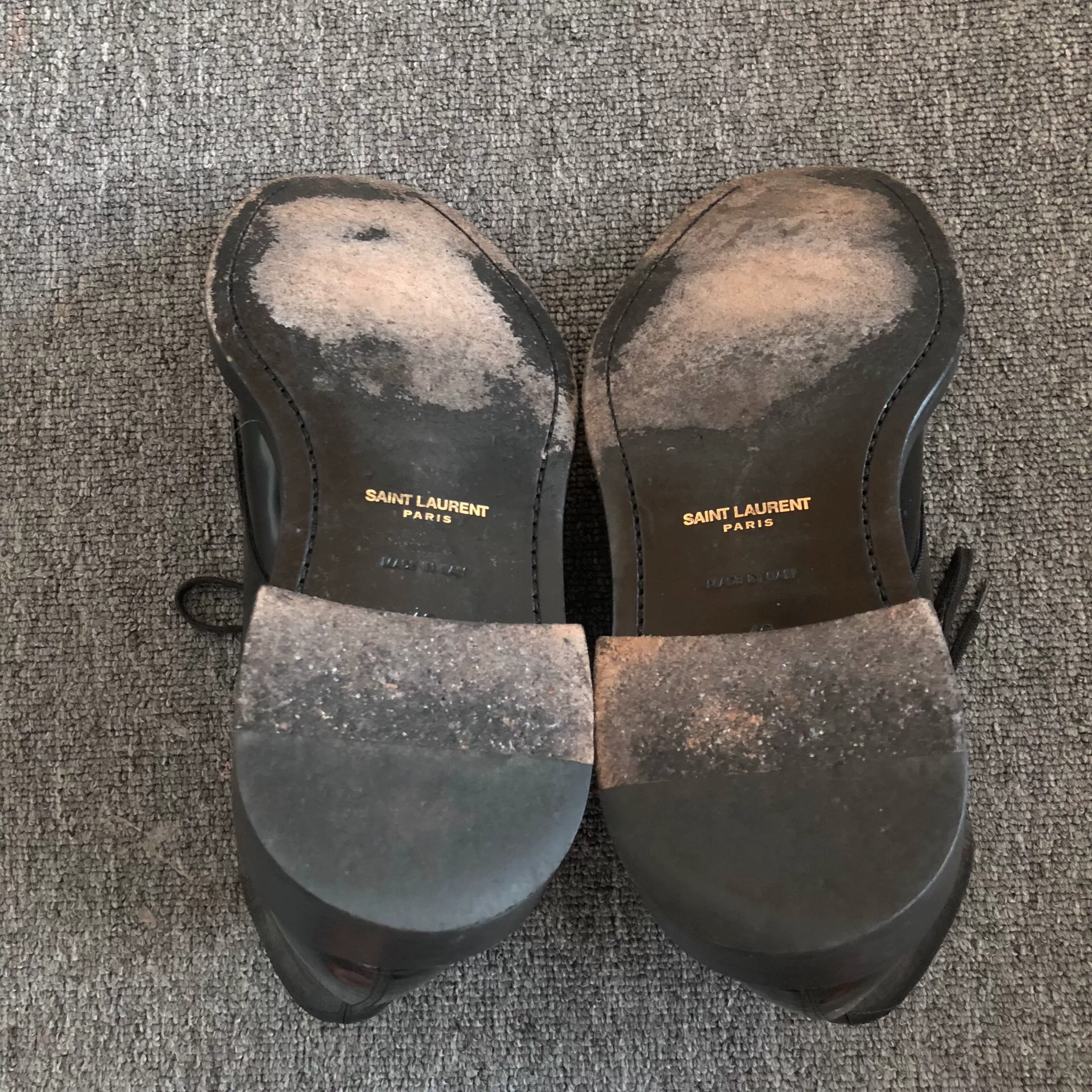 YSL Black Patent Leather High-Top Boots — back