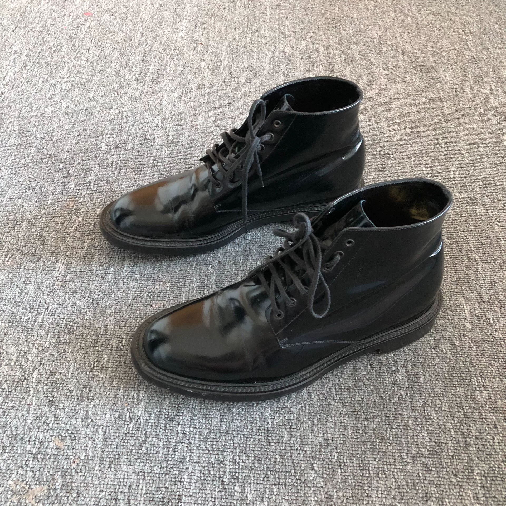 YSL Black Patent Leather High-Top Boots