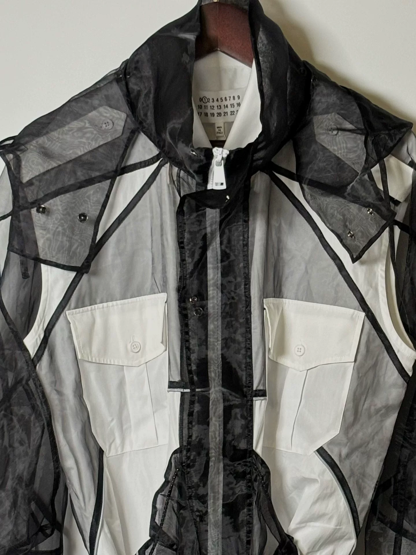 Maison Margiela S/S19 Mesh Overlay Shirt — back
