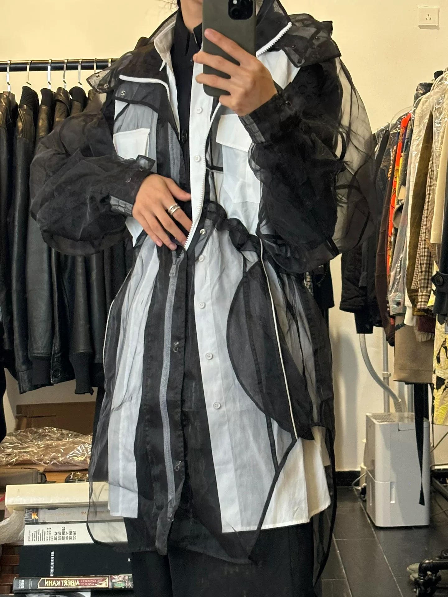 Maison Margiela S/S19 Mesh Overlay Shirt — front