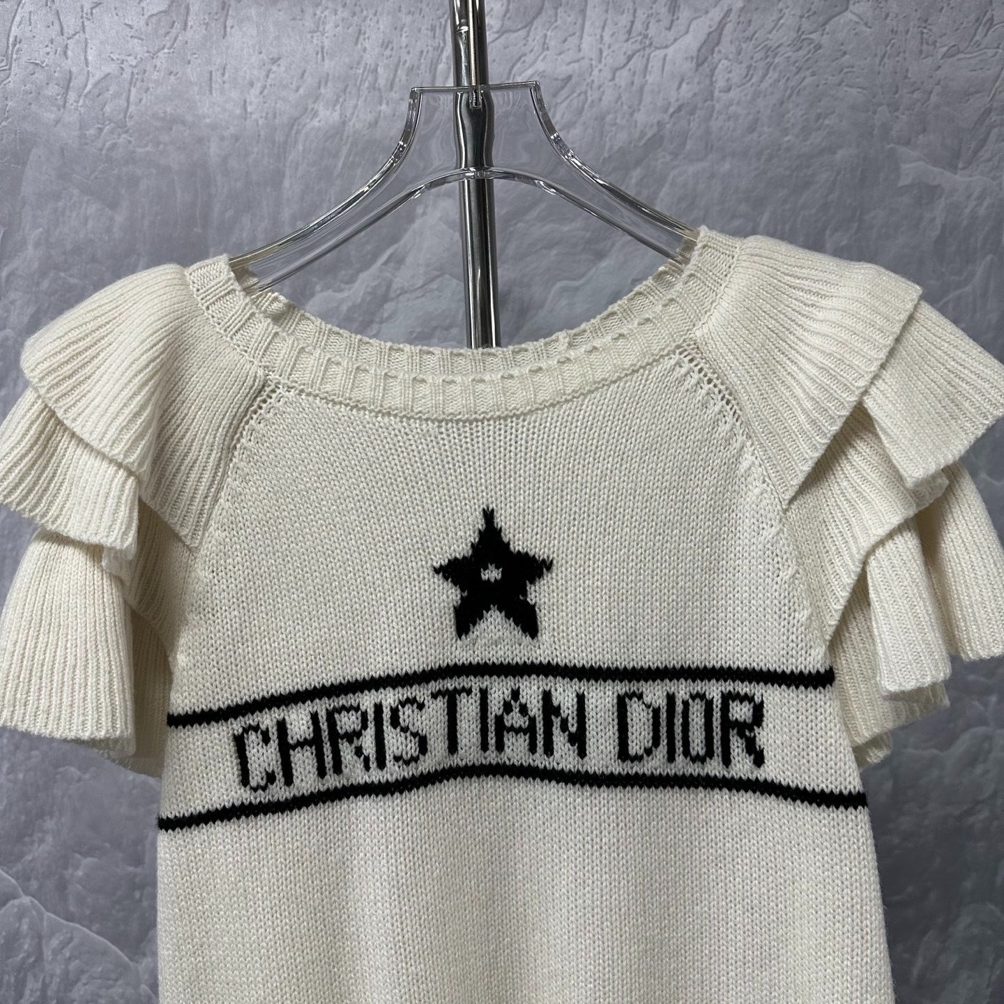 Dior Christian Dior Ruffled Knit Top — detail
