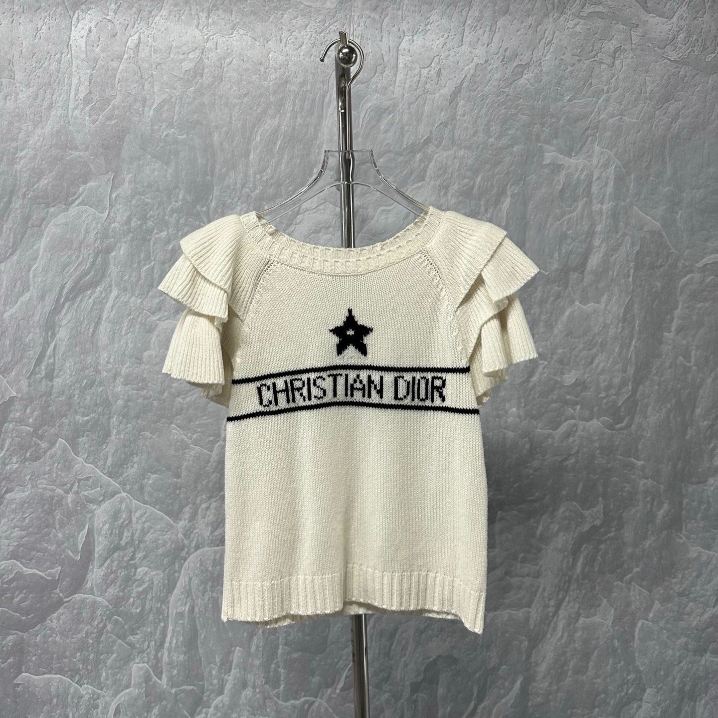 Dior Christian Dior Ruffled Knit Top — front