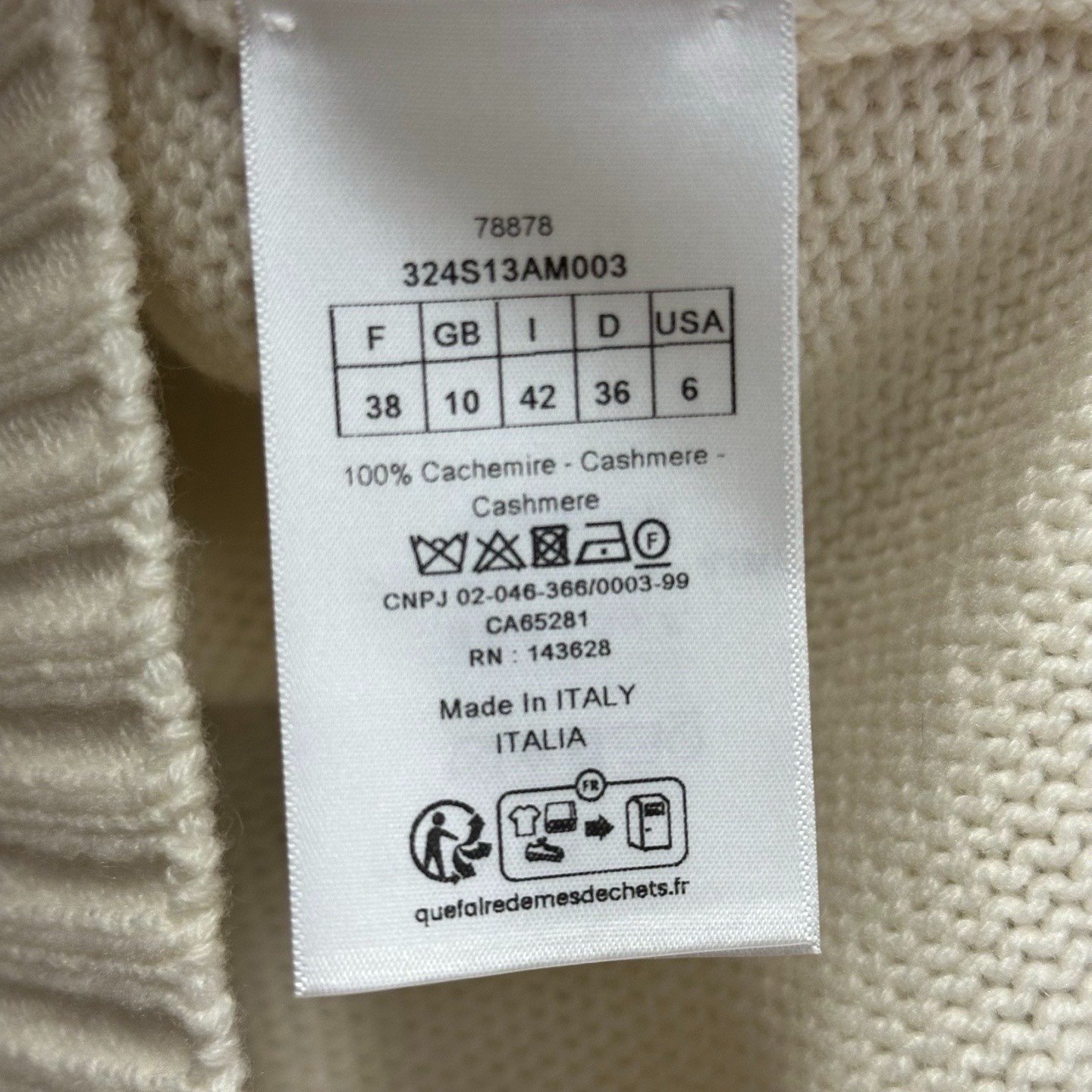 Dior Christian Dior Ruffled Knit Top — label