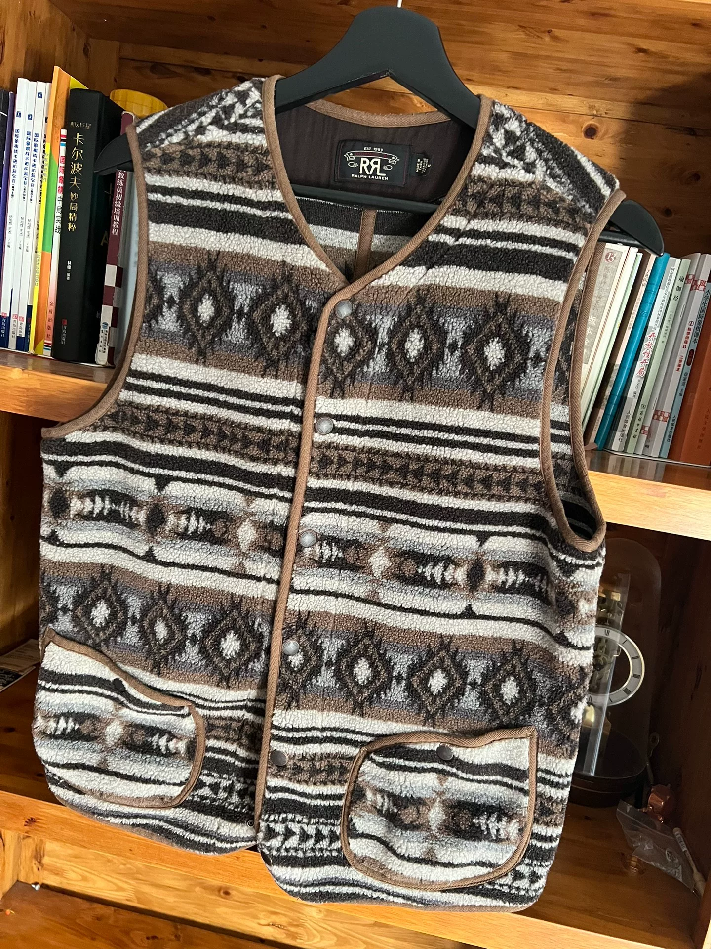 RRL Double RL Wool Navajo Vest — detail