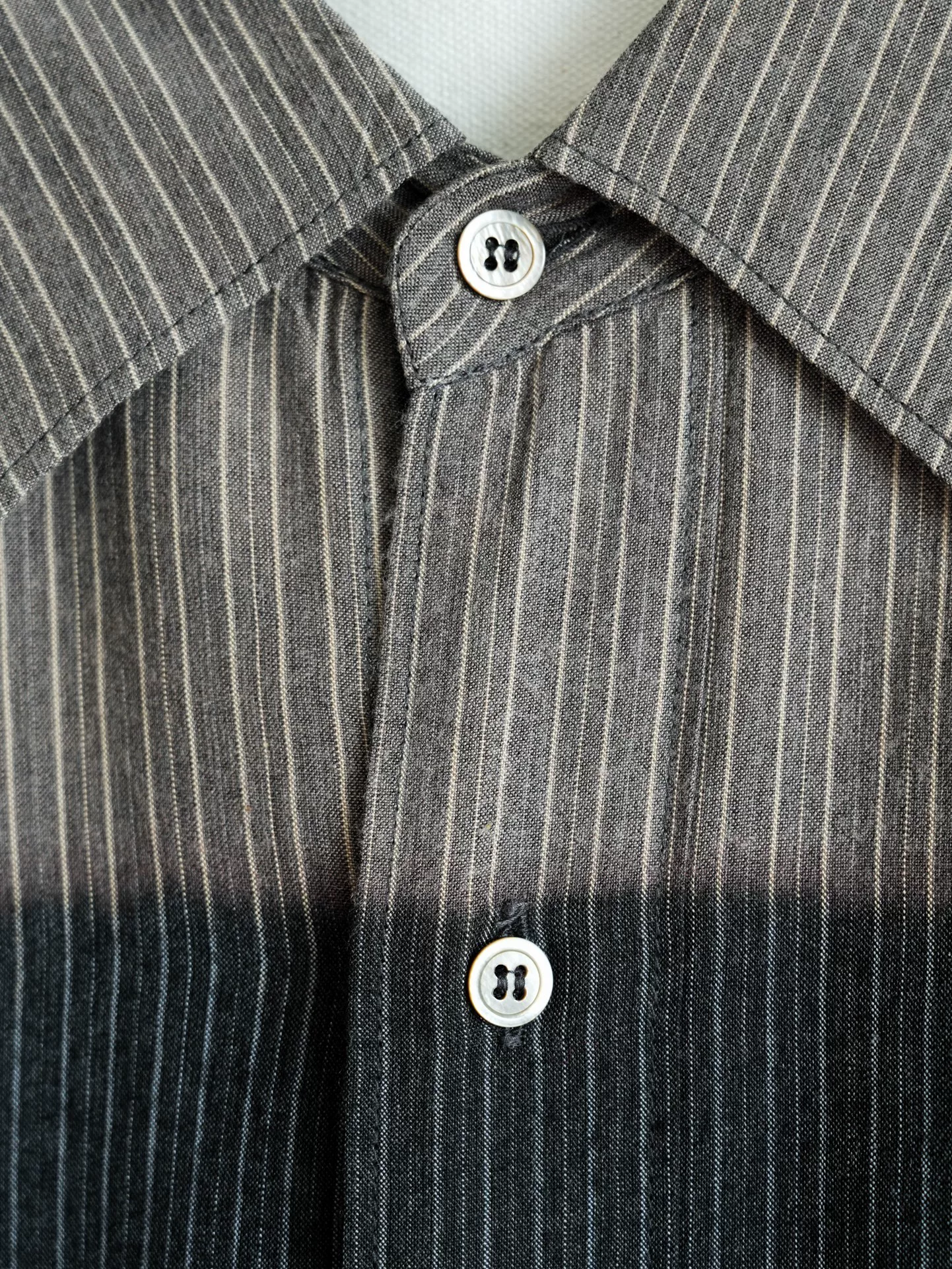 Yohji Yamamoto 96AW Striped Faded Shirt — label