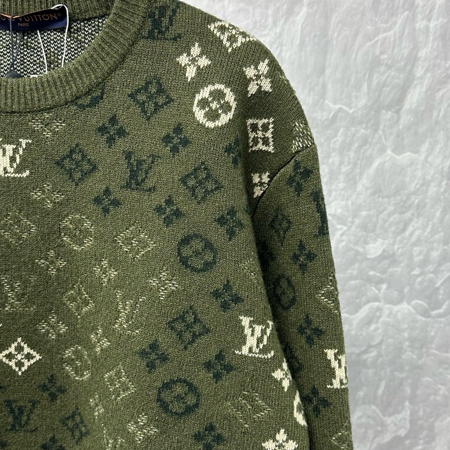Louis Vuitton SS26 Monogram All-Over Print Sweater — detail
