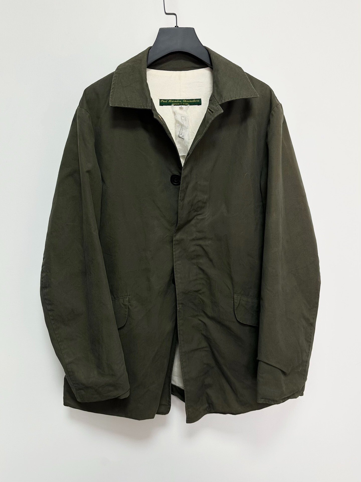 Paul Harnden Mac Olive Green Coat — detail