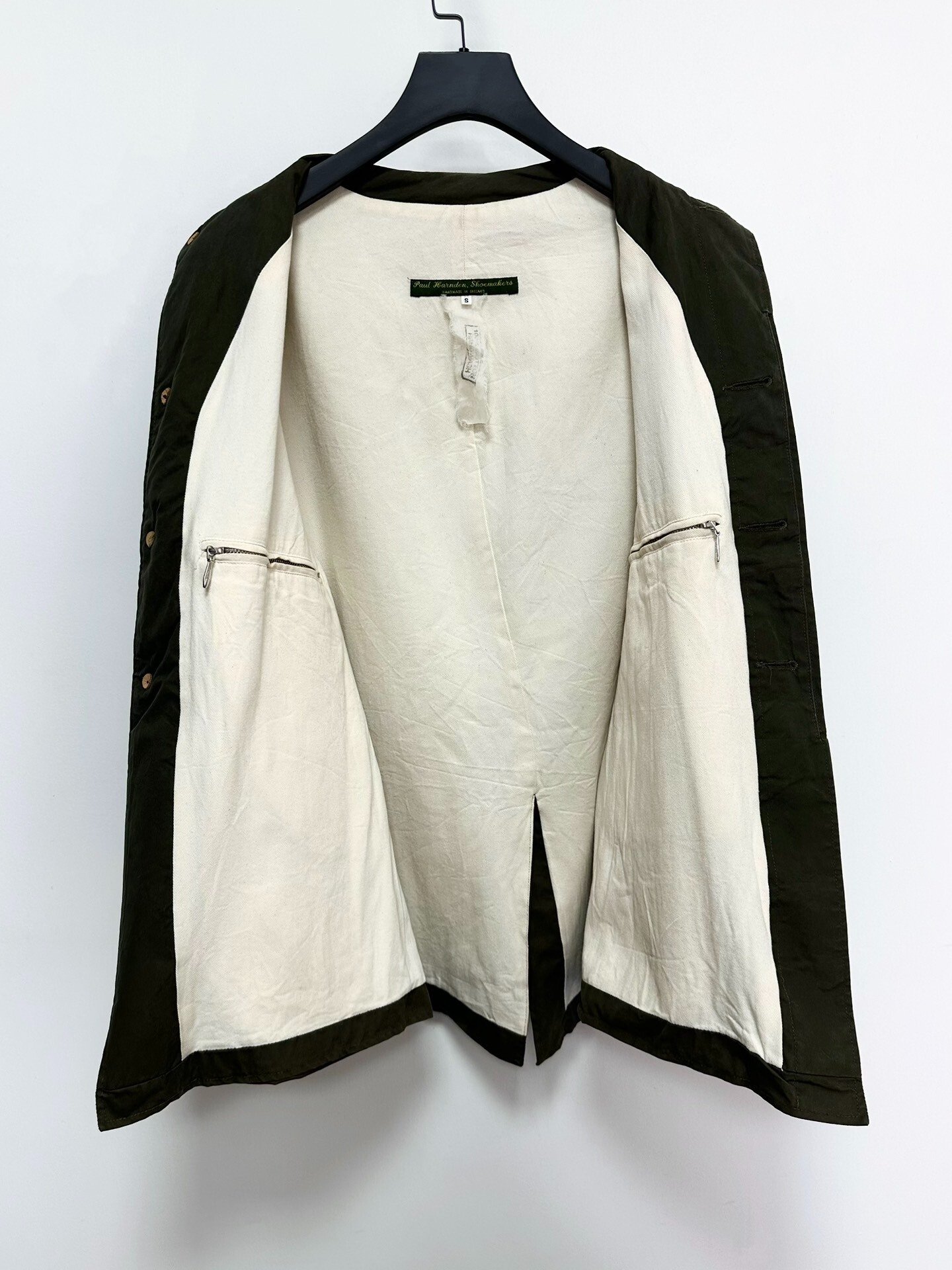 Paul Harnden Mac Olive Green Coat — back
