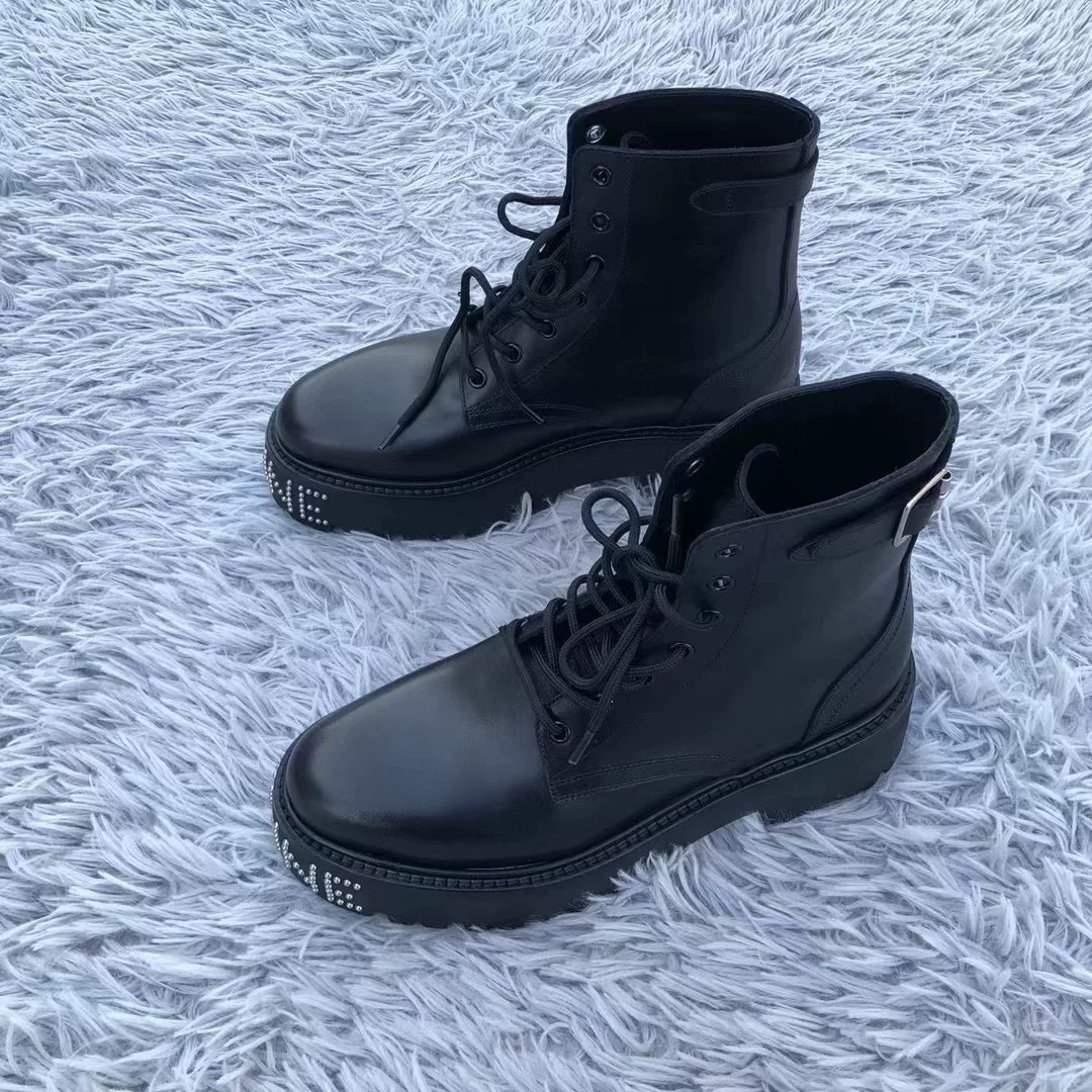 Celine 22SS Leather Rivet Logo Martin Boots