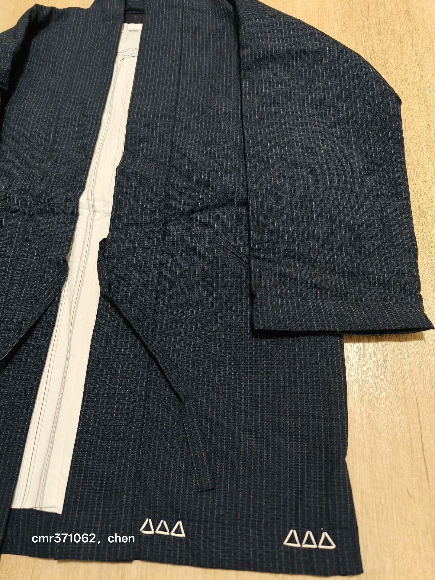 visvim 16AW Dotera Wool Stripe Coat — detail