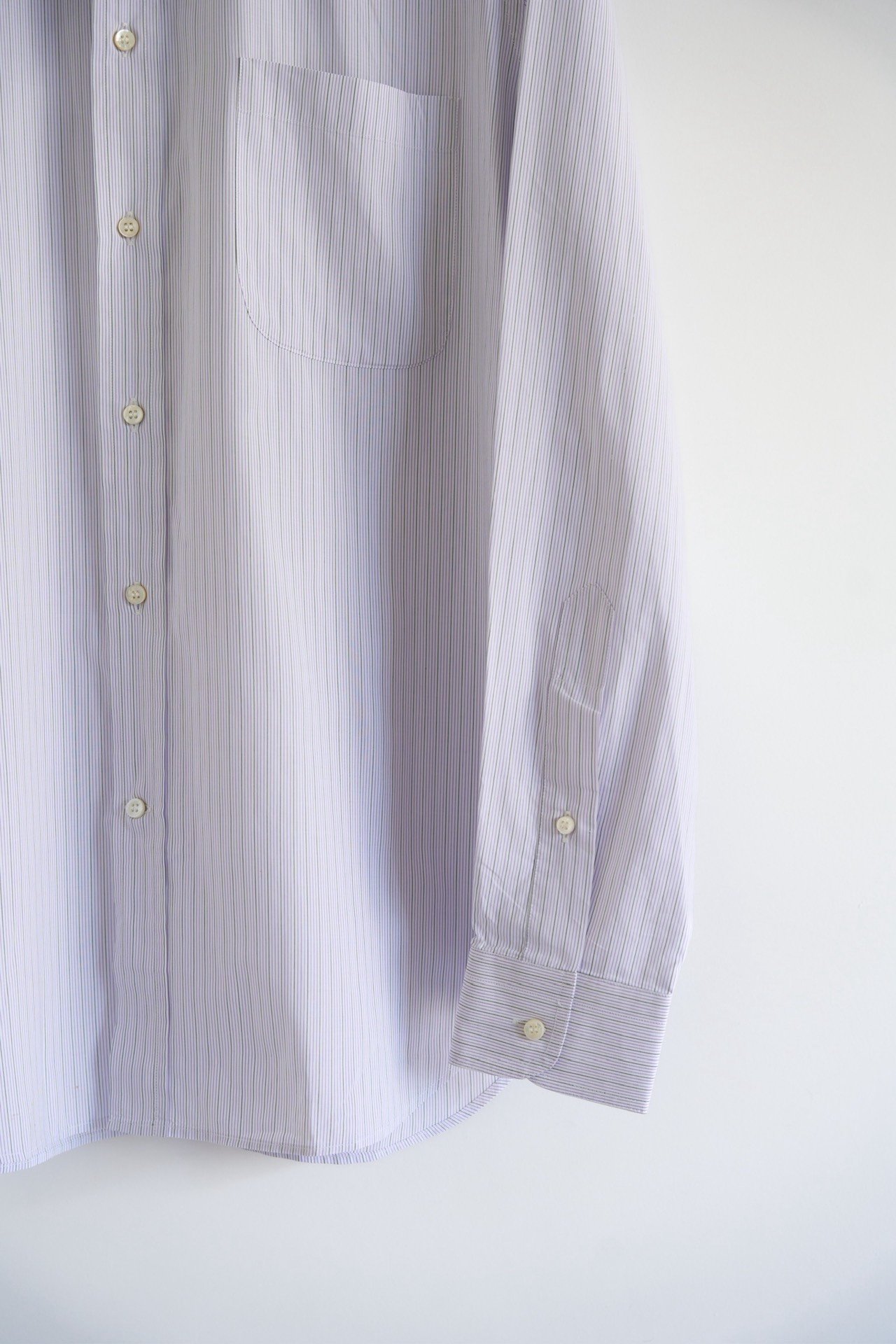 Loro Piana Lavender Pinstripe Poplin Shirt — back