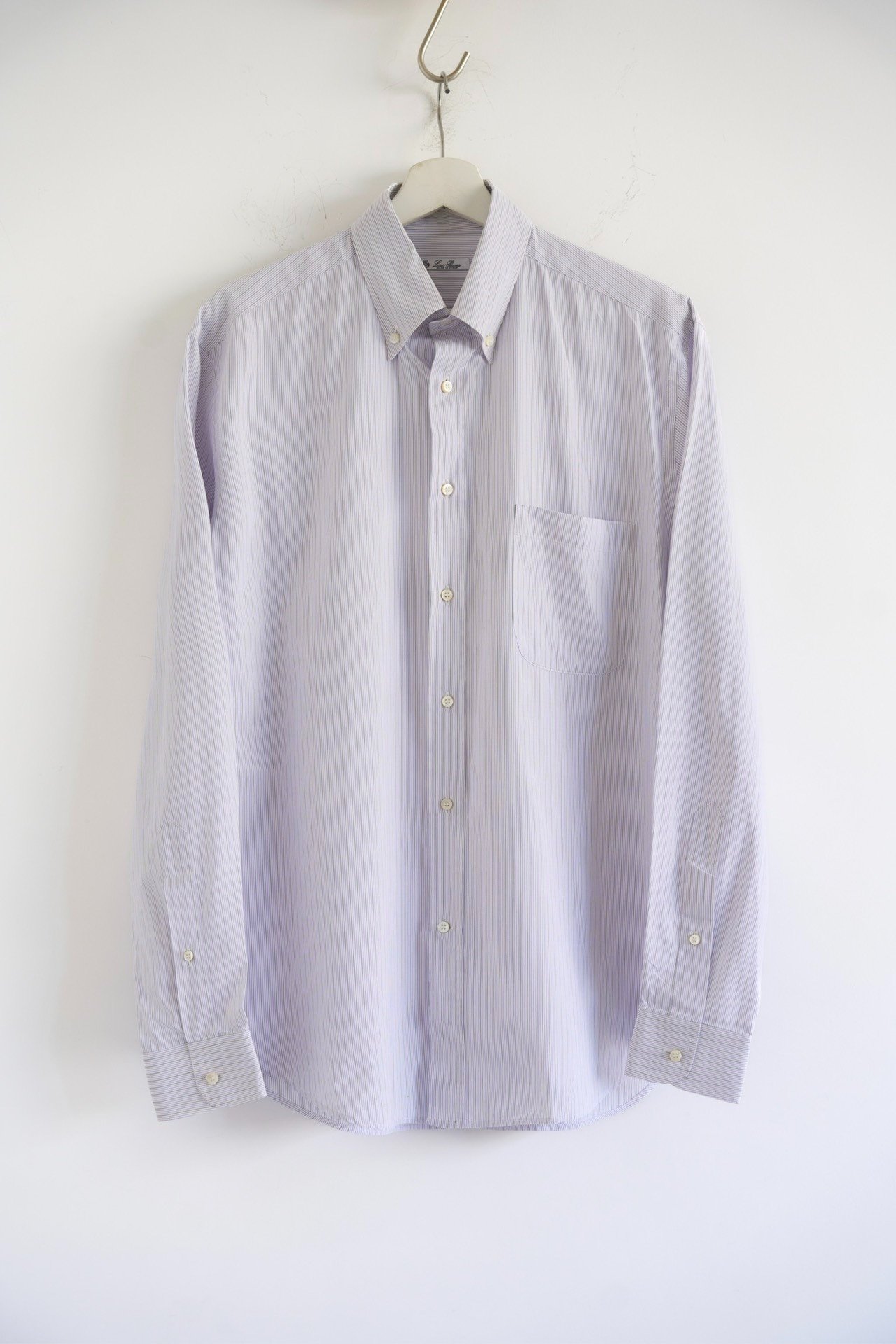 Loro Piana Lavender Pinstripe Poplin Shirt