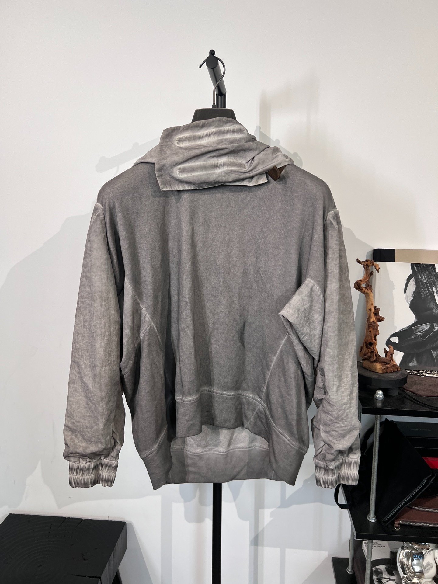 Hamicus Distressed Oversized Gray Hoodie — front