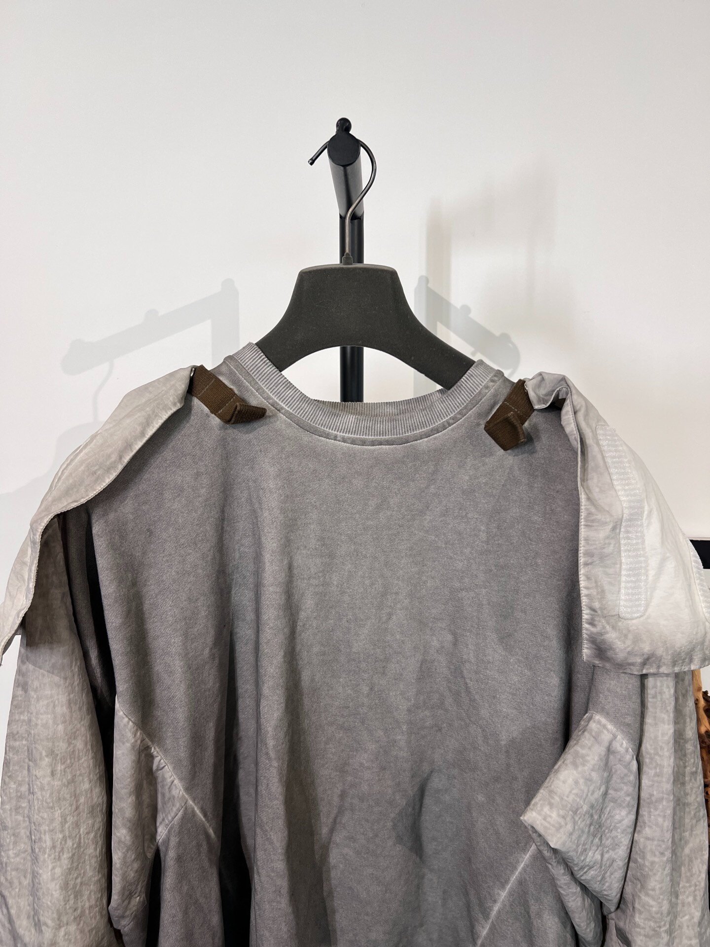 Hamicus Distressed Oversized Gray Hoodie — back