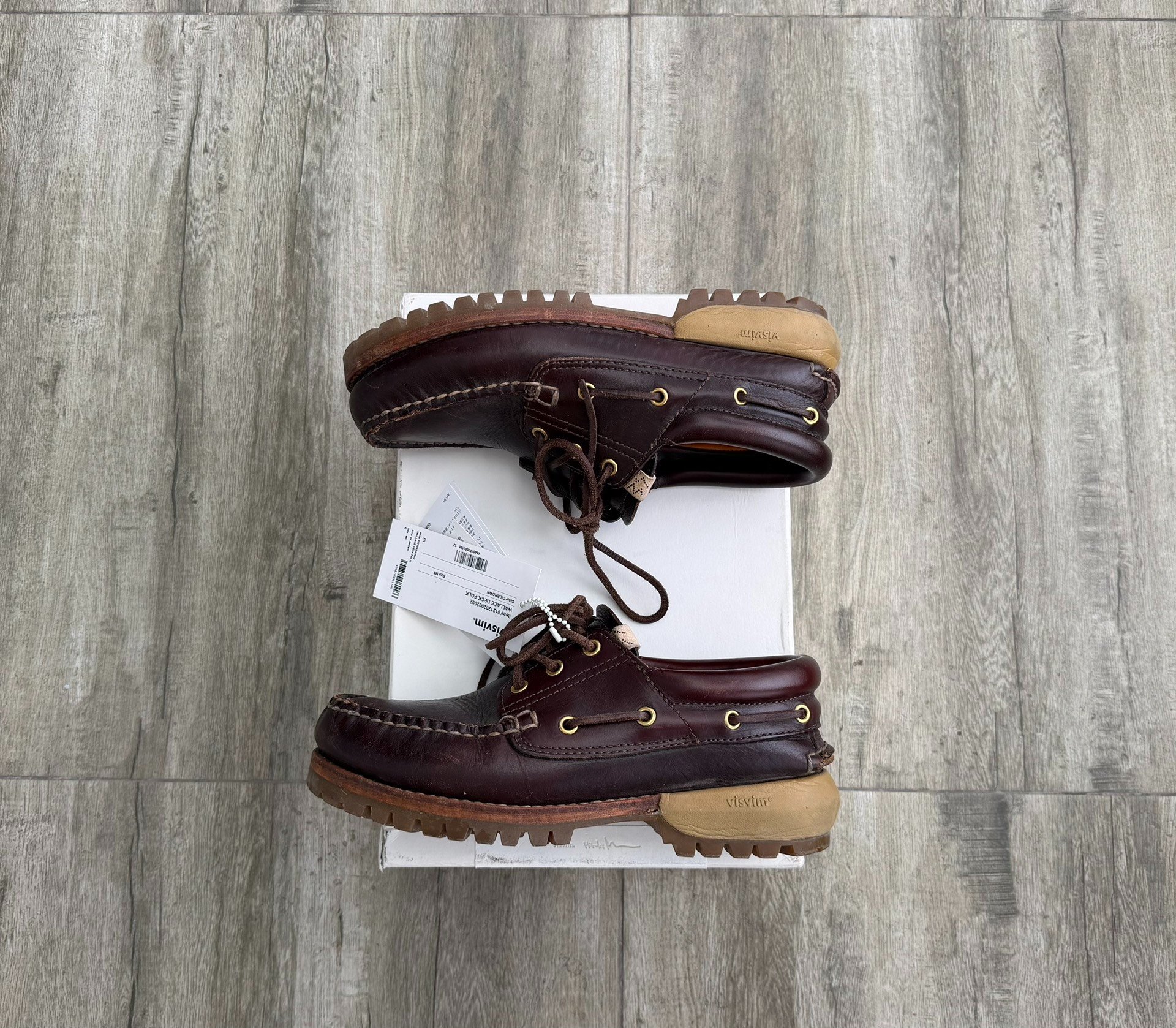 Visvim 21AW Wallace Deck-Folk Leather Shoes — detail