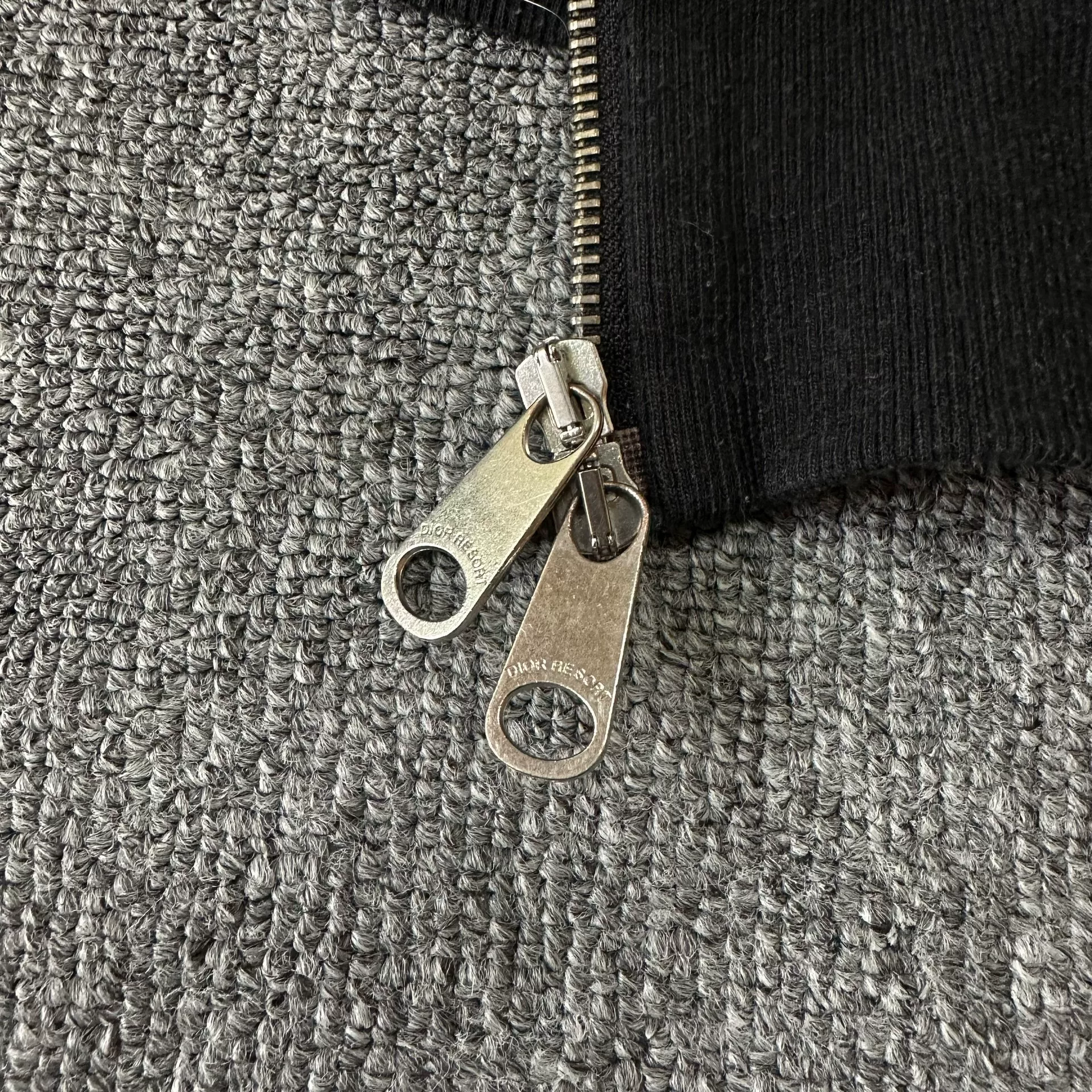 Dior Black Zip Hooded Wool Jacket — label