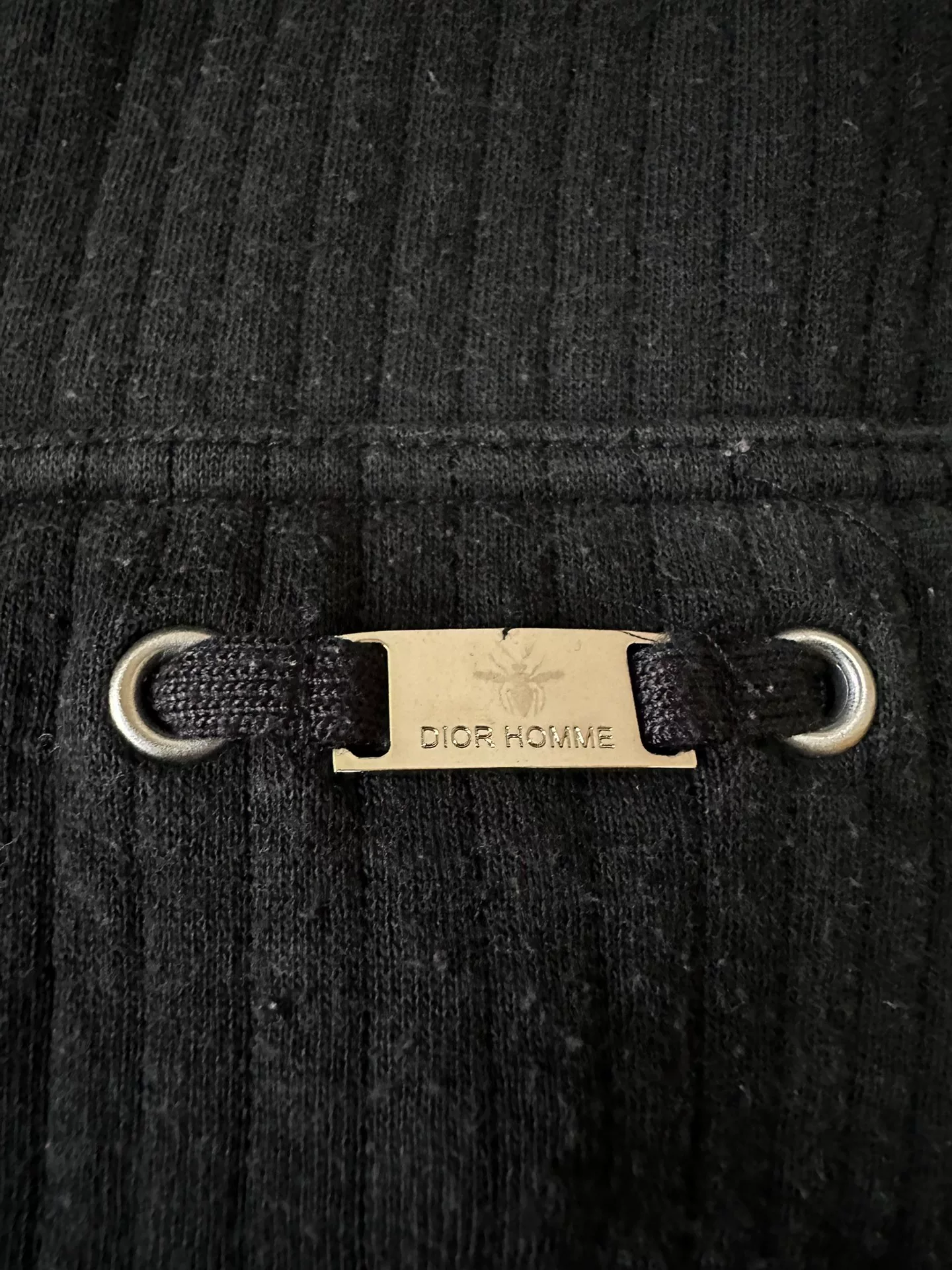 Dior Black Zip Hooded Wool Jacket — detail