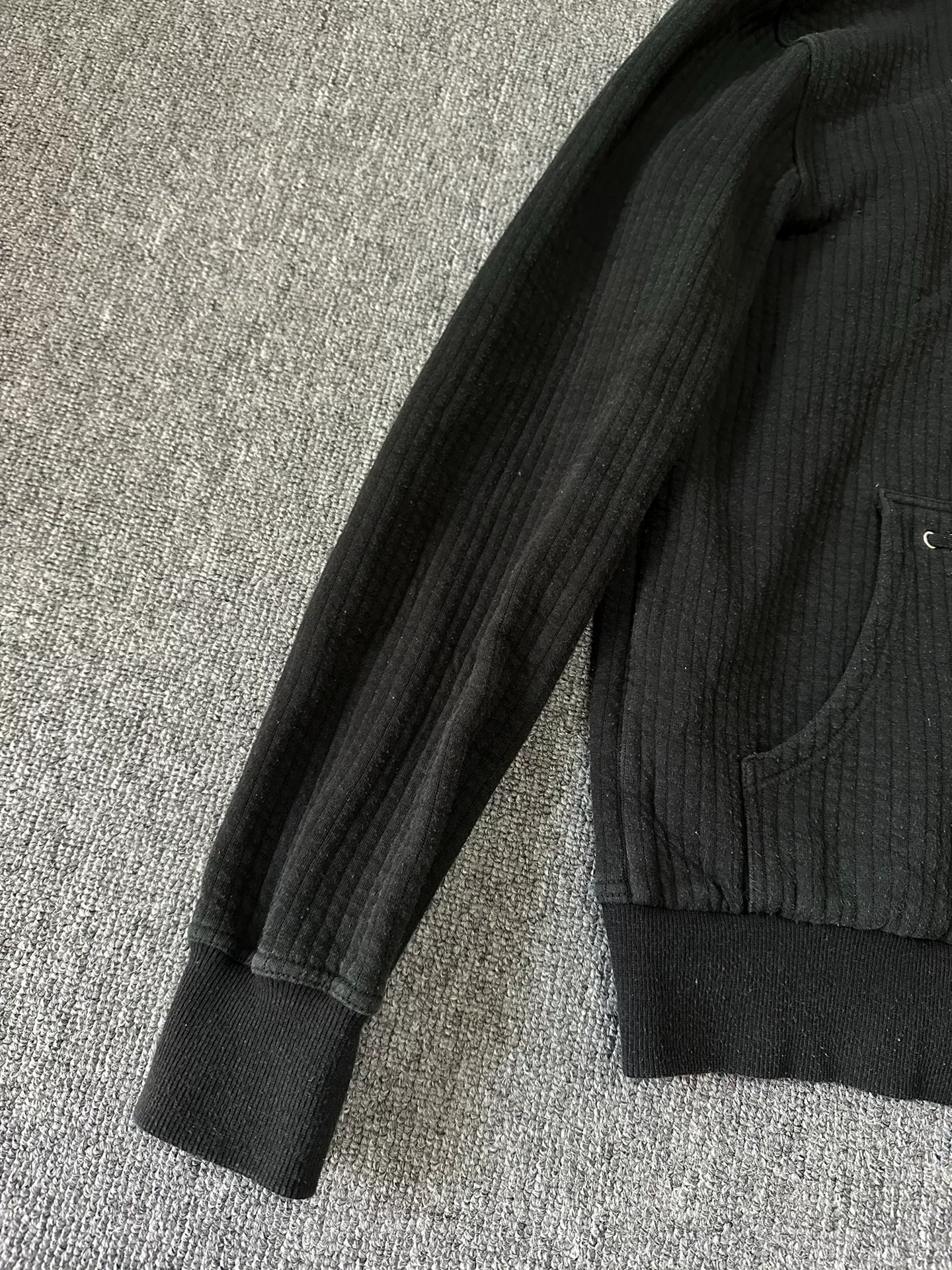 Dior Black Zip Hooded Wool Jacket — front
