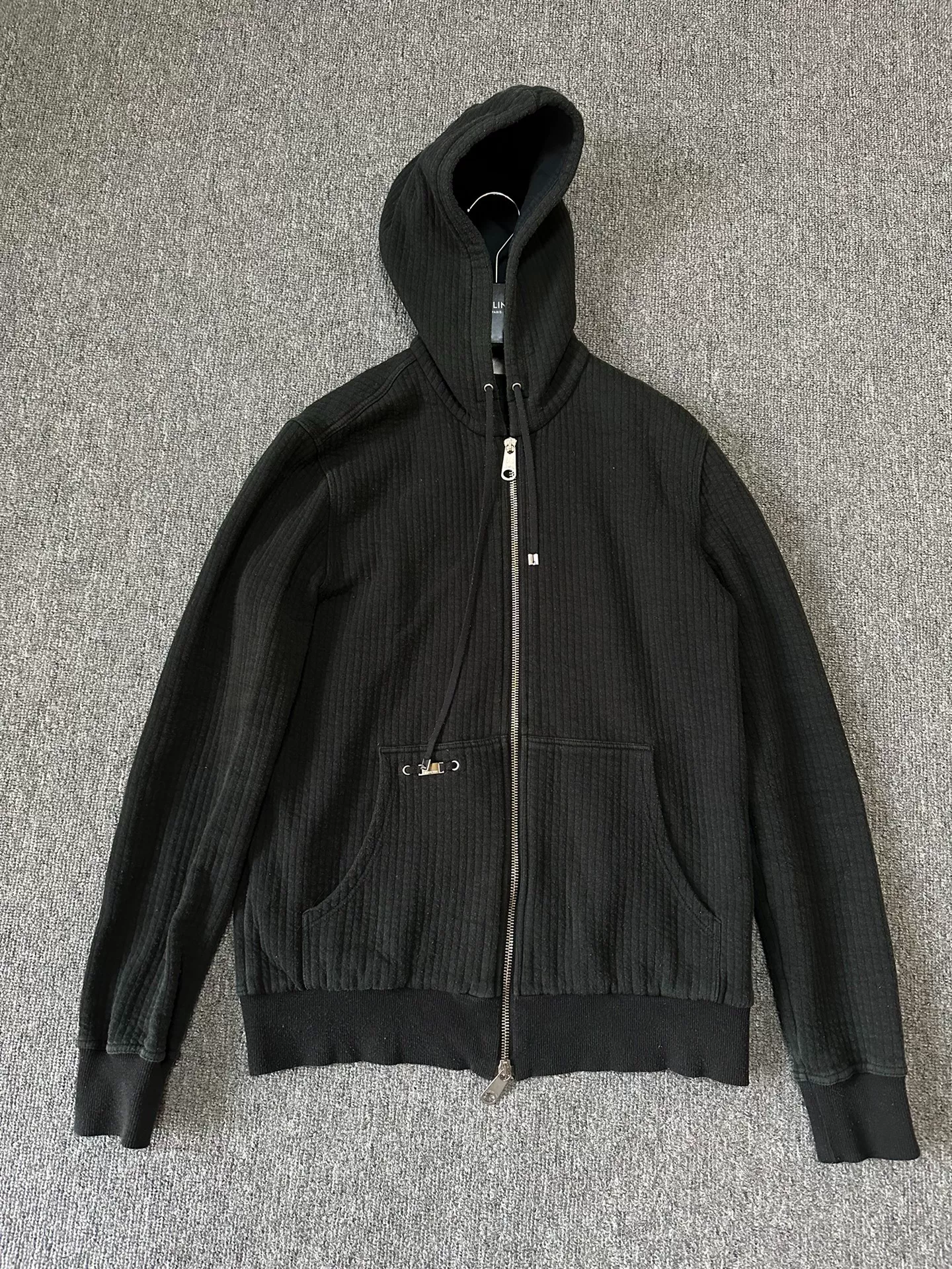Dior Black Zip Hooded Wool Jacket