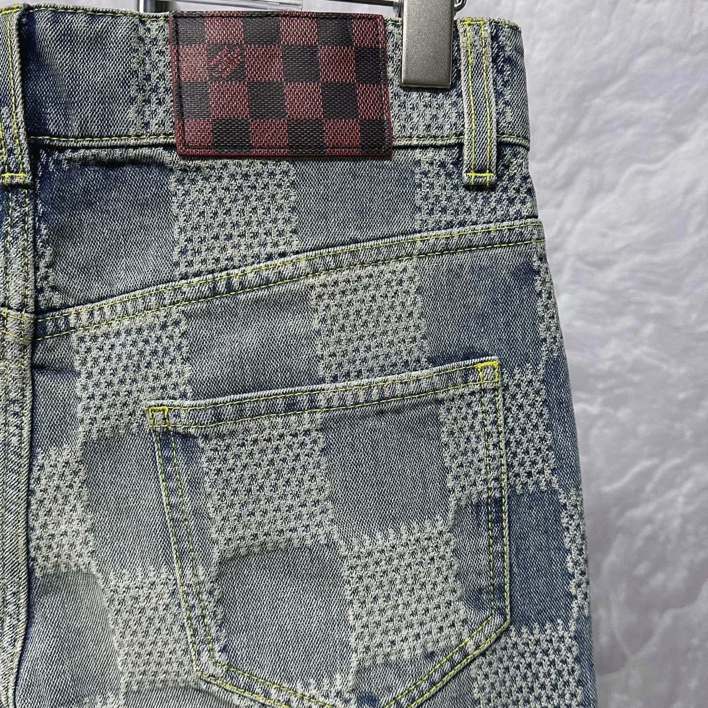 Louis Vuitton Checkerboard Flared Denim Pants — detail