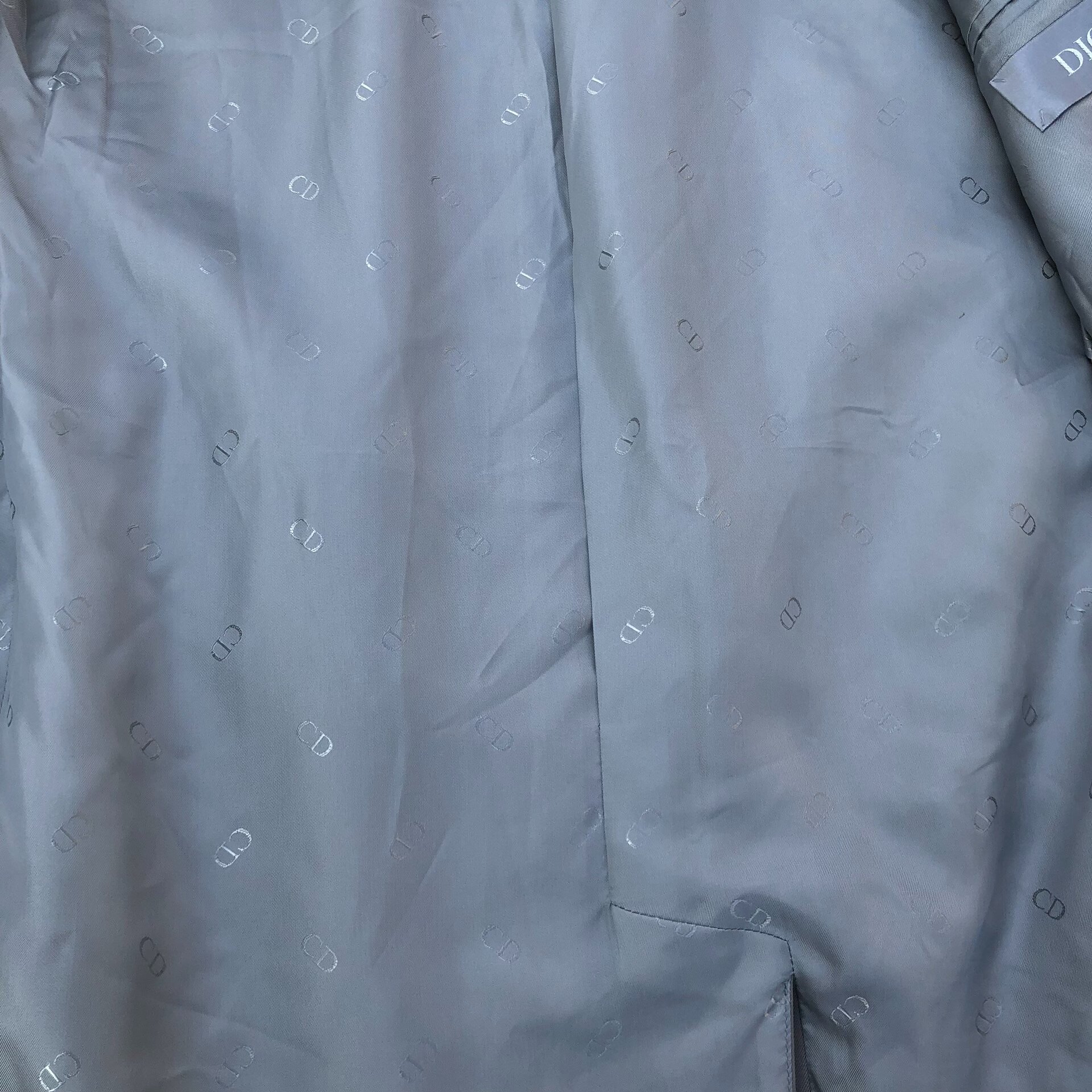Dior Khaki Logo Cuff Suit Jacket — back