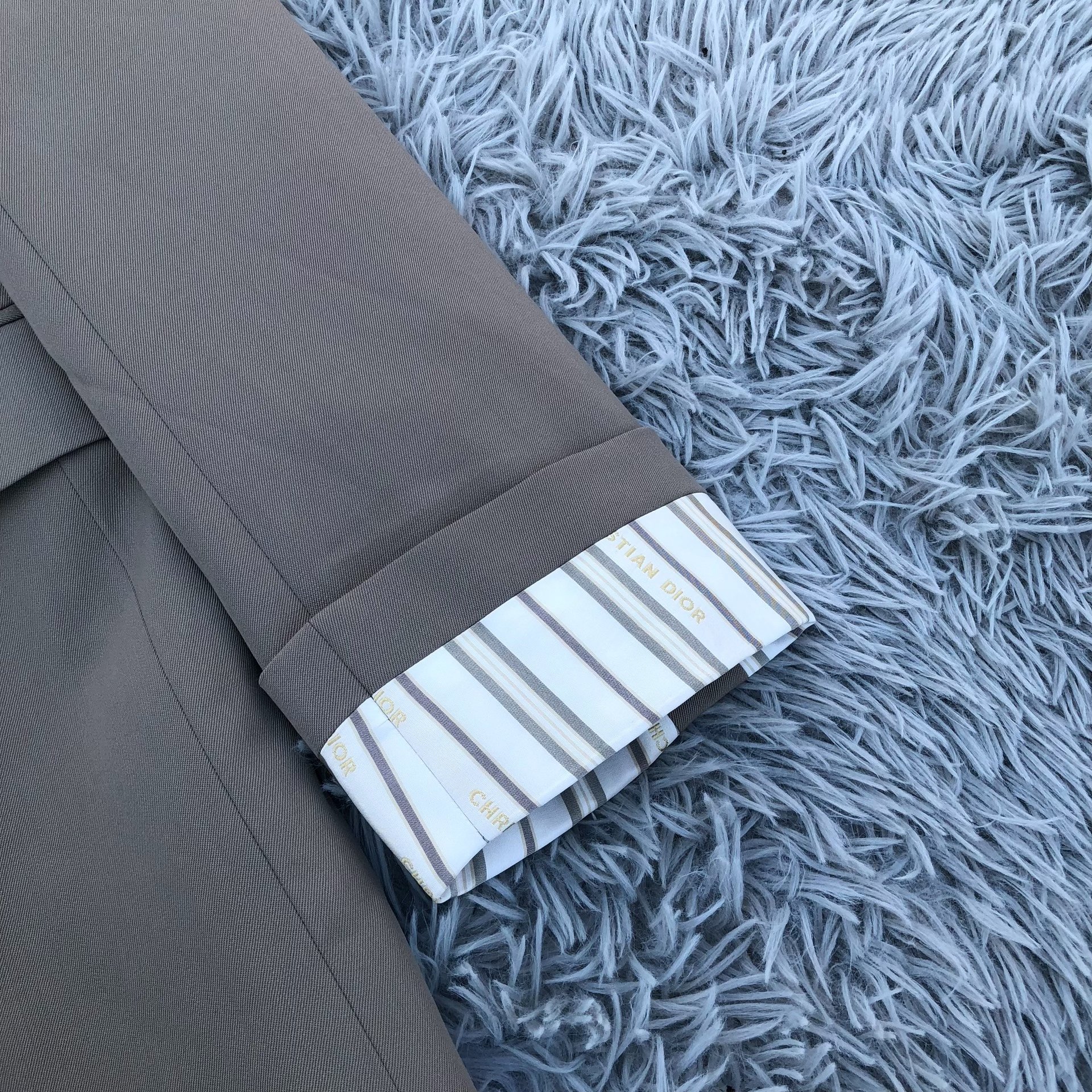 Dior Khaki Logo Cuff Suit Jacket — front